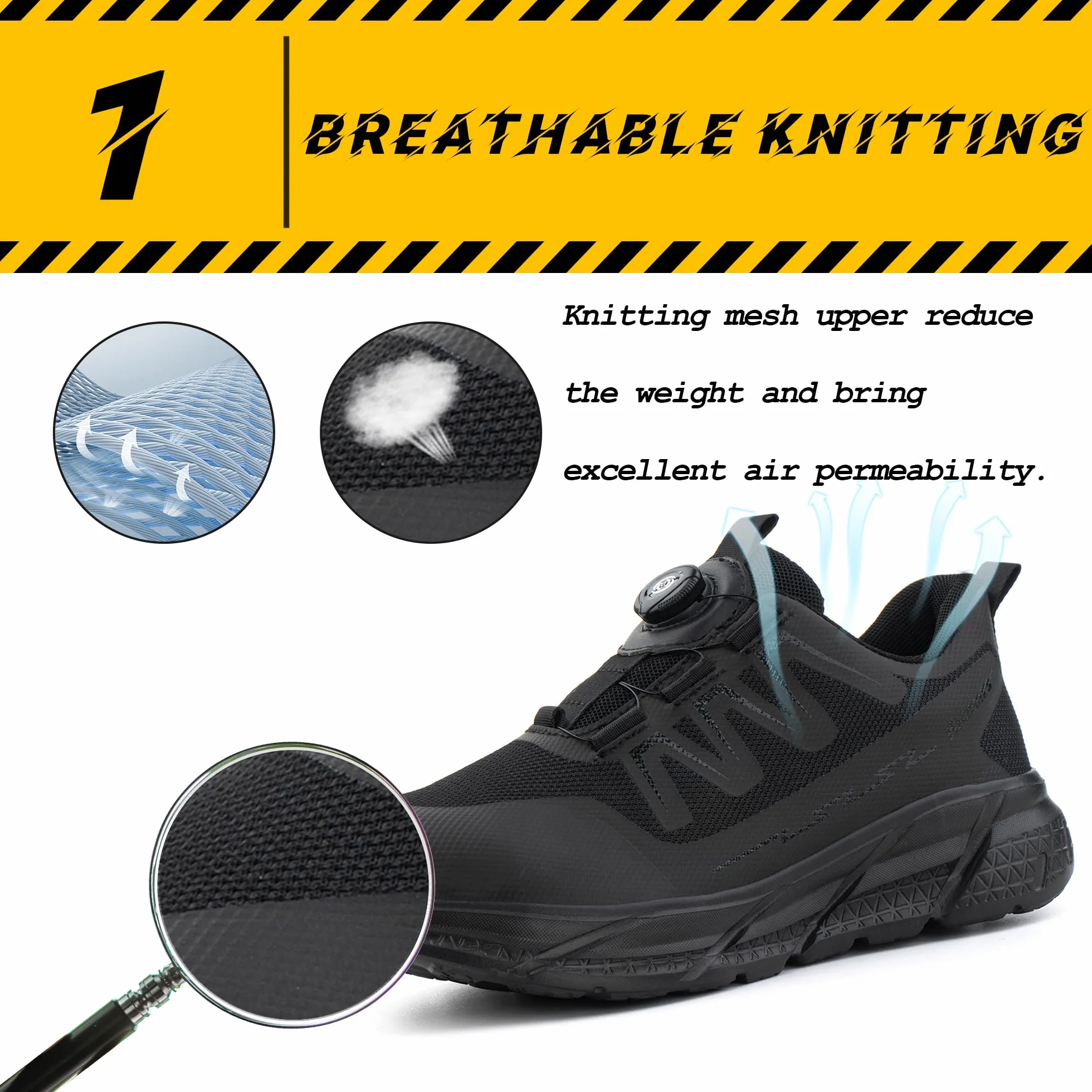 Chaussures de Sécurité Hommes Femmes Chaussures de Travail Embout Acier Basket Securite Légère Industrie Antidérapante Chantiers S3 Confortable Noir 45