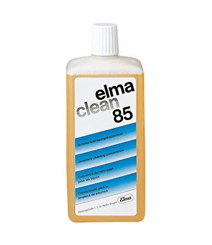 ELMA Clean 85, pour bijoux en métal précieux et bijoux fantaisie, sans odeur et biodégradable, bouteille de 1 l