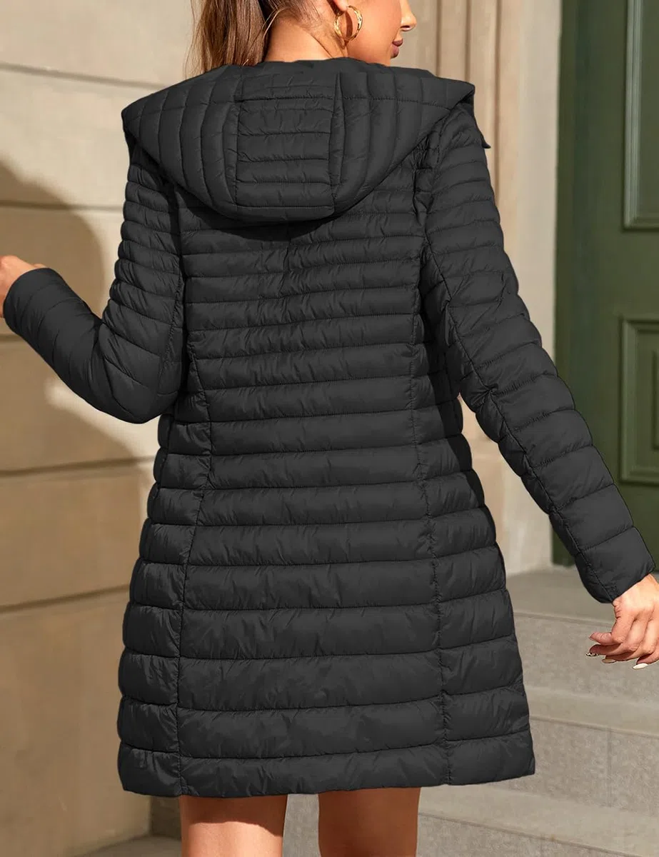 Geschallino Grande Taille Veste Légère Matelassée pour Femme Manteau Matelassé Montant (XL-5XL)