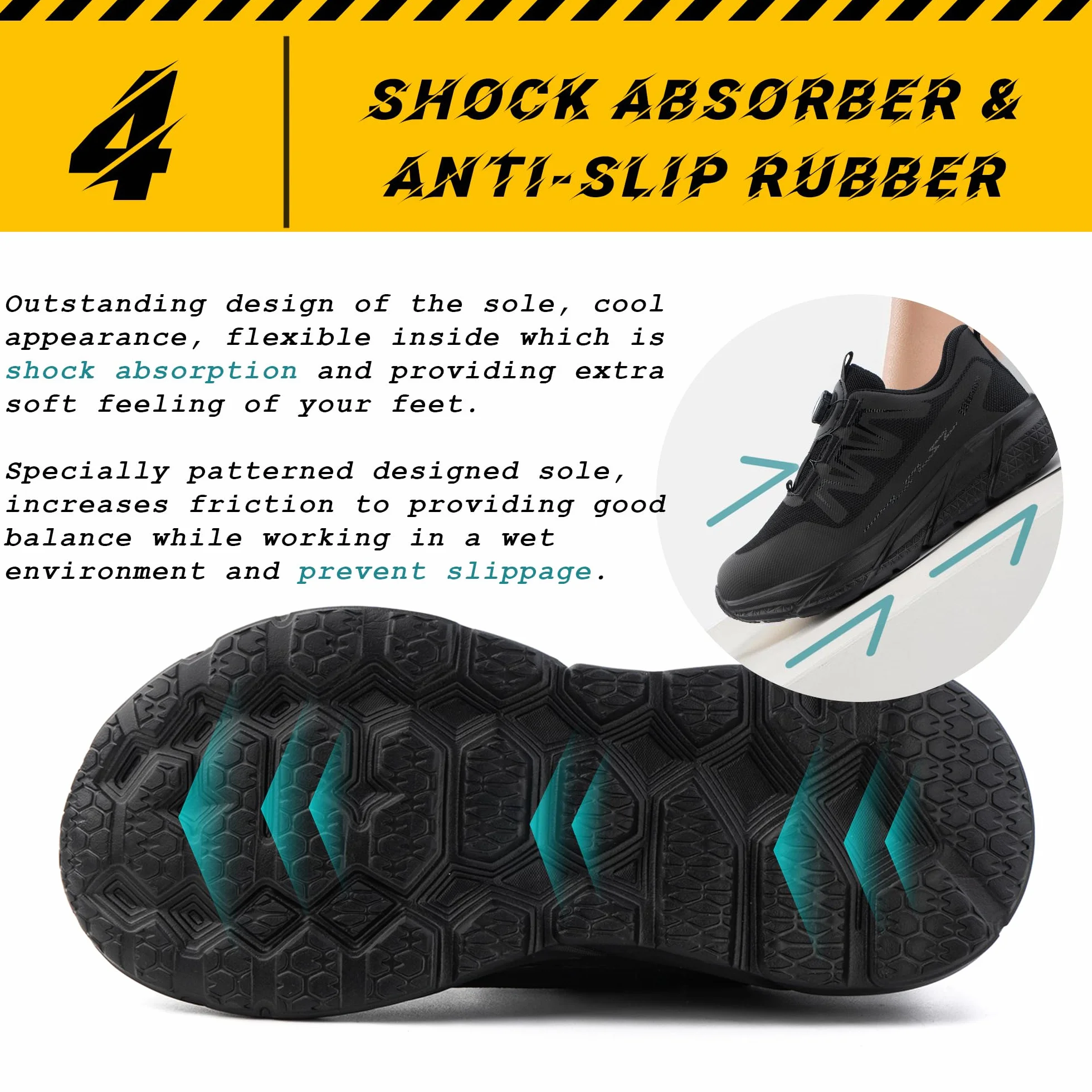 Chaussures de Sécurité Hommes Femmes Chaussures de Travail Embout Acier Basket Securite Légère Industrie Antidérapante Chantiers S3 Confortable Noir 45
