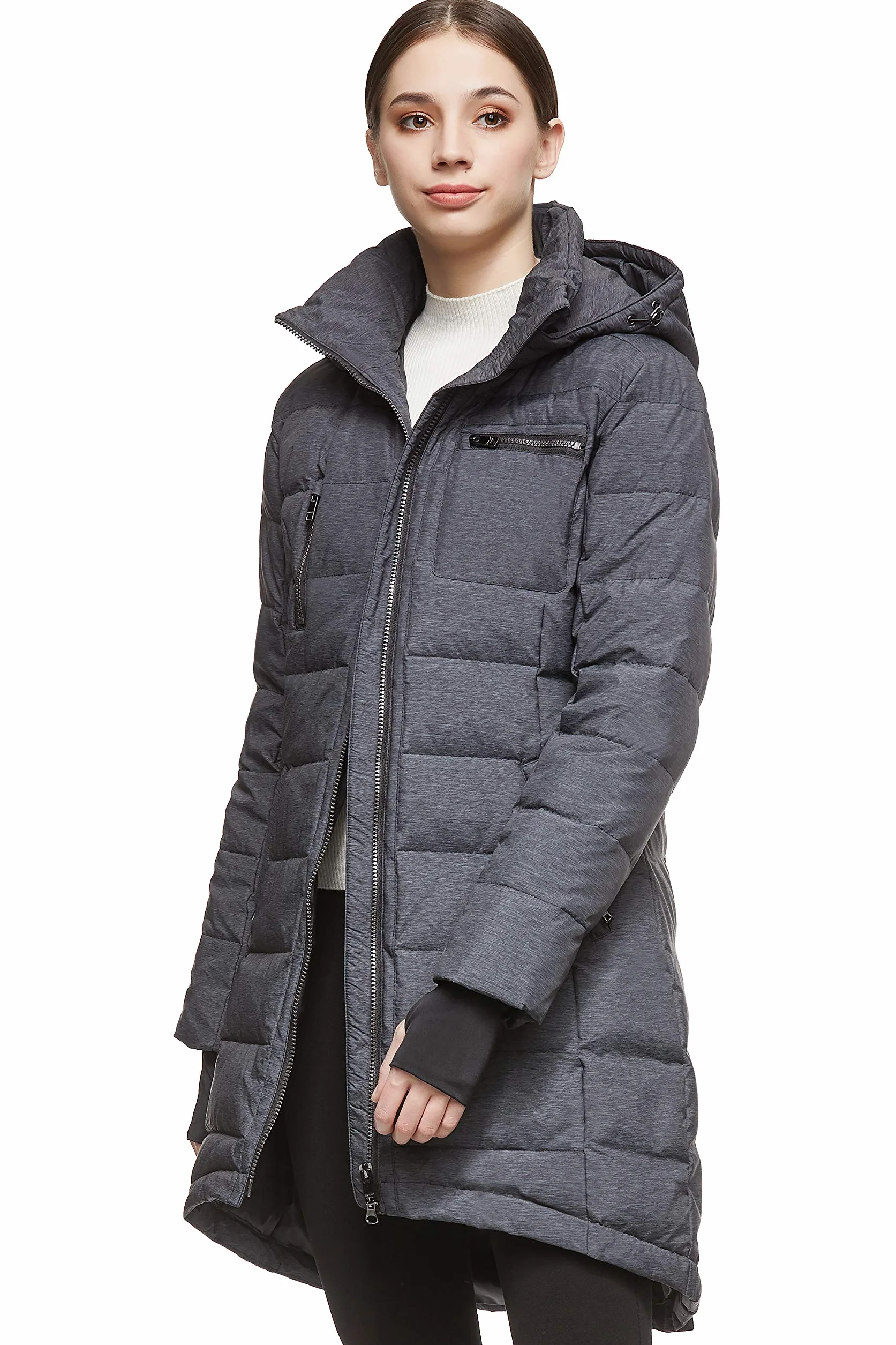 Orolay Doudoune d'hiver matelassée pour femme - Manteau chaud à capuche - Coupe ajustée