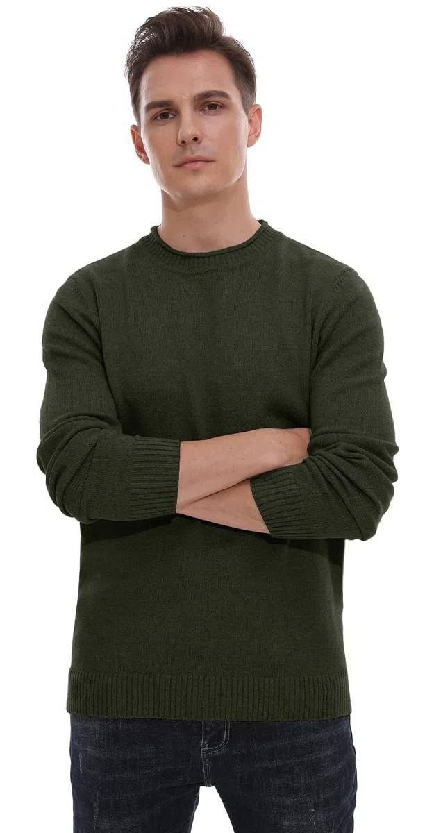 Sailwind Pull Homme Col Rond Maille Top Homme Classique Vintage Casuals Automne Hiver Couleur Unie Chaude