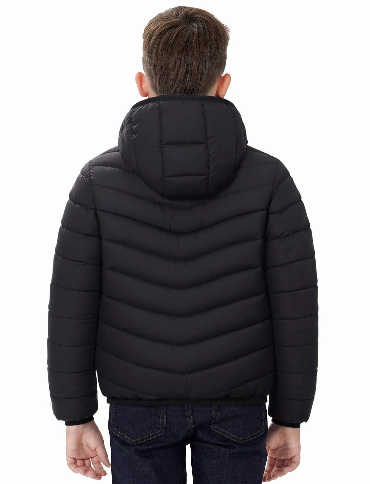 Manteau d'Hiver Garçon Fille Enfant Veste à Capuche Matelassé Blouson Chaud Coupe-vent Doudoune Légère Confortable 7-16 Ans