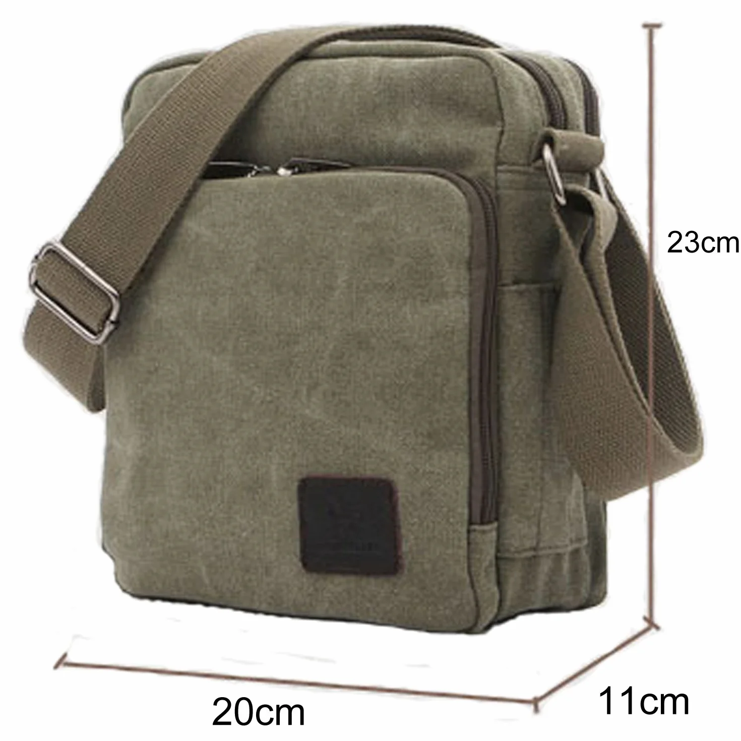 Sac bandoulière Homme Sac Besace Vintage Petit Porté épaule Sac en Toile Sacoche de Voyage pour école Université Cours Travail Sport Bourse Rétro Pochette Messager (Vert)