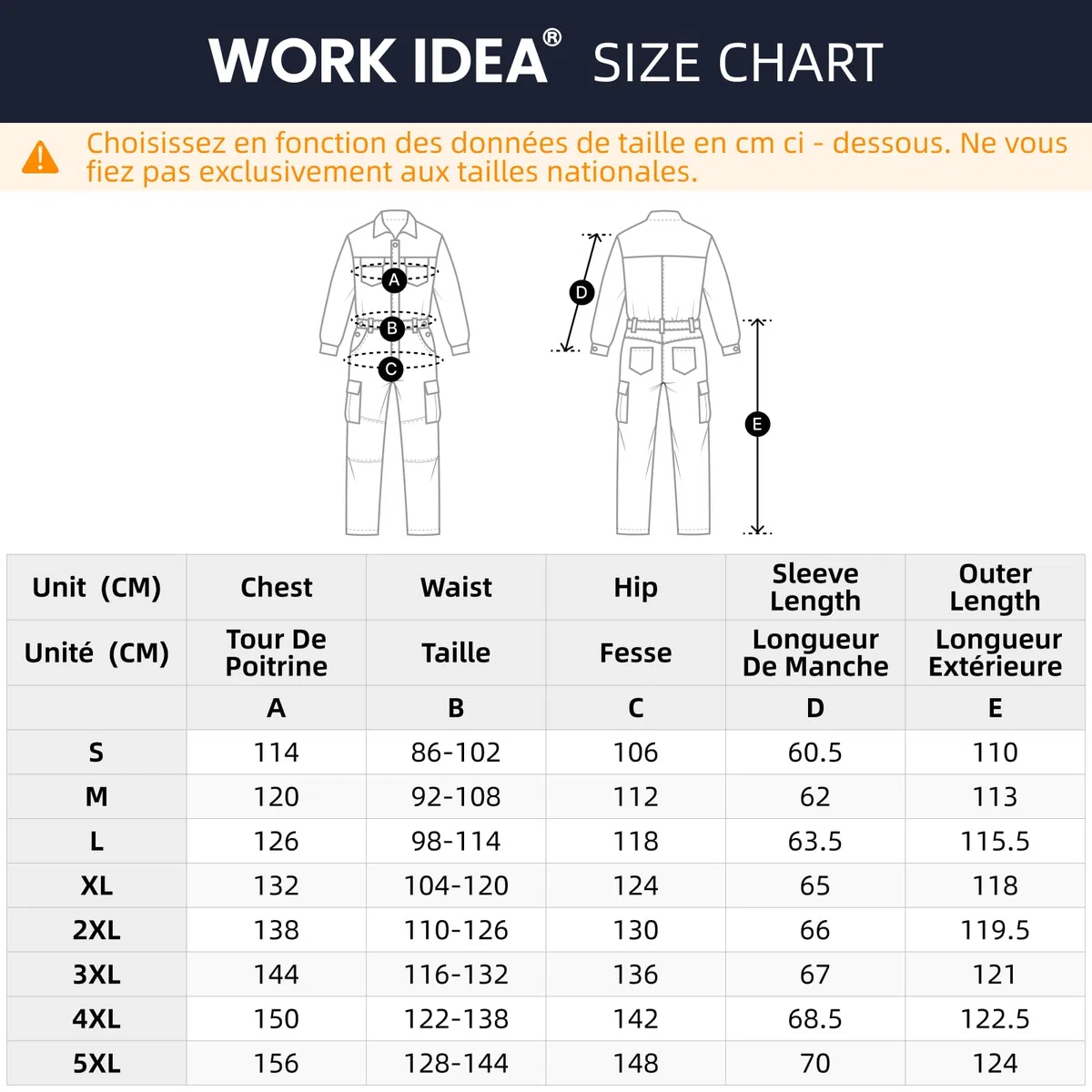 WORK IDEA Combinaison de travail pour homme haut de gamme 100% coton : le compagnon idéal pour les chantiers du bâtiment, les artisans et les bricoleurs