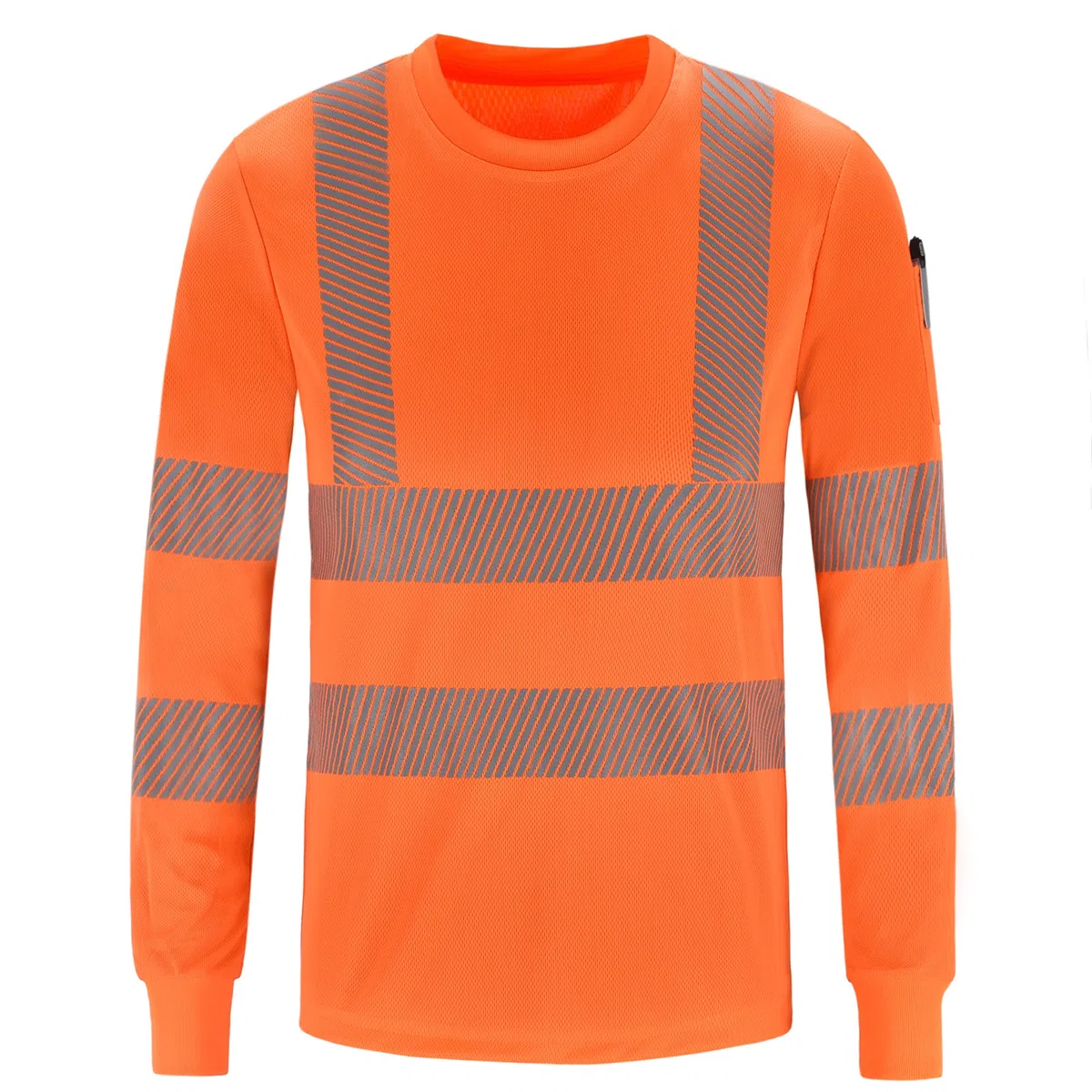 Tee Shirt de Travail microporeux Haute-visibilité T Shirt de Protection de sécurité Manches Longues avec Avertissement(XS-8XL)