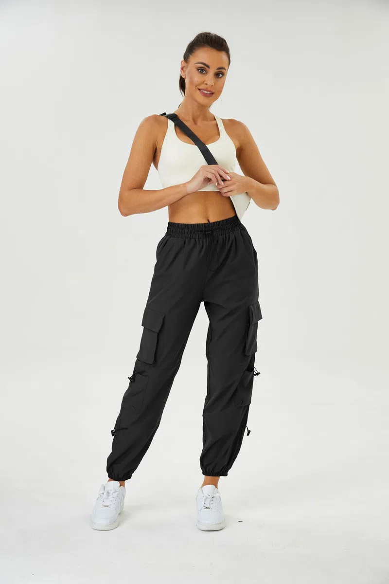Friptspyg Pantalon de Trekking pour Femmes Léger avec Poche Pantalon de Randonnée Séchage Rapide Imperméable Ceinture Réglable Pantalon de Plein Air Style Sportif pour Jogging