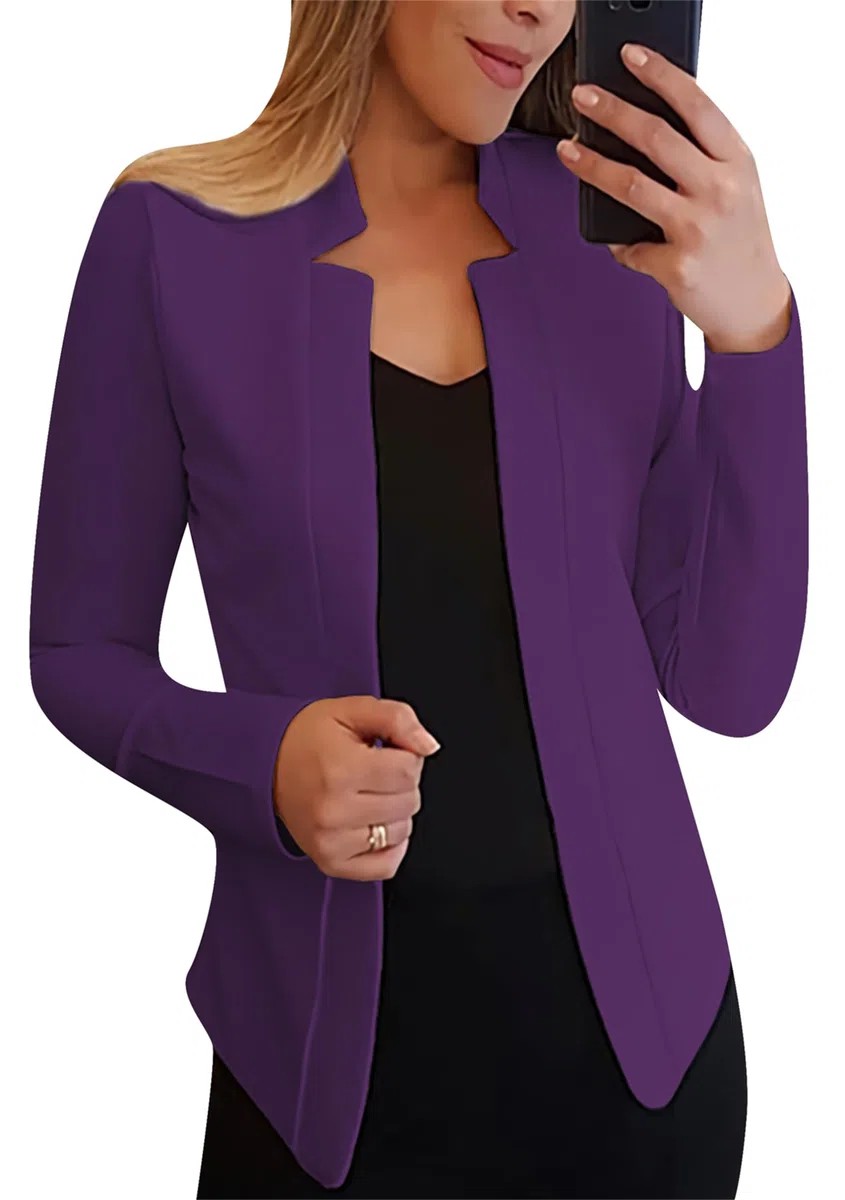 YMING Femmes Cardigan Élégant Chic Veste Bureau Affaires Veste De Costume Devant Ouvert