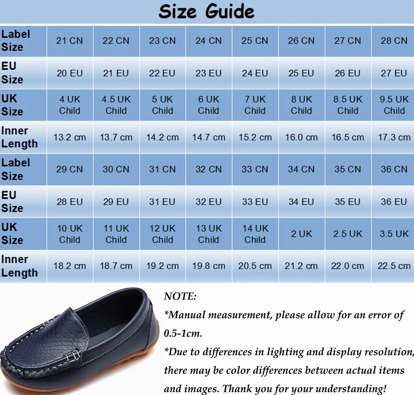 Mocassins pour Enfant Cuir Bateau Chaussures Garçon Mode Oxford Chaussures Fille Décontracté Confortable Mocassin Plates Loafers, Bleu foncé 36 EU
