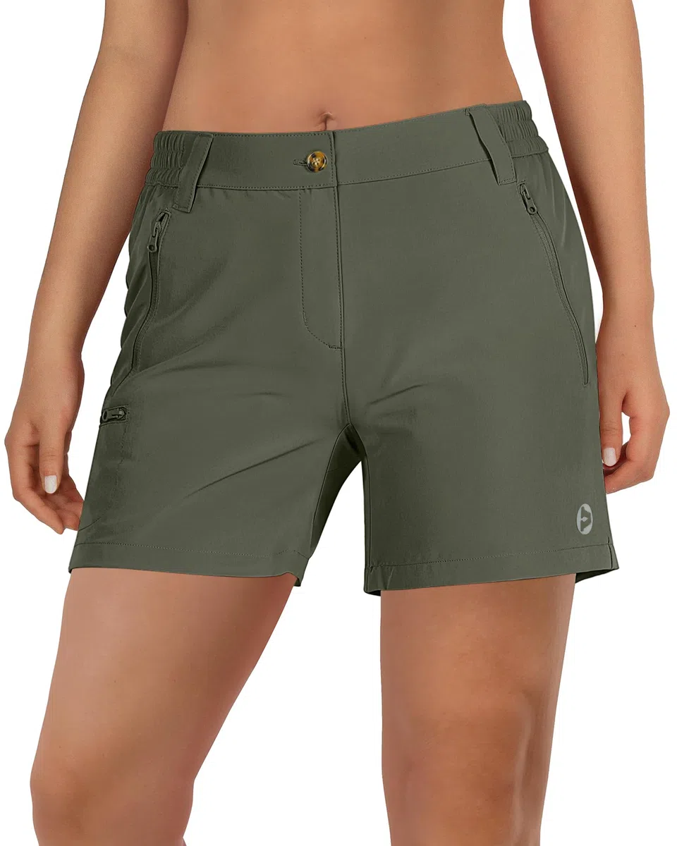 Outdoor Ventures Short court pour femme UPF50+ - Protection UV - Short de randonnée - Léger - Stretch - Séchage rapide