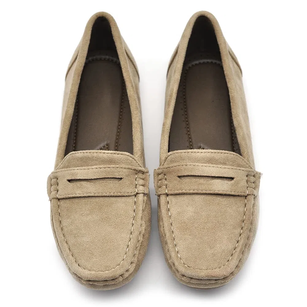 IF Fashion Chaussures Mocassins Slip On Loafers Doux Femme avec Strass Pierres Daim Suède 7137