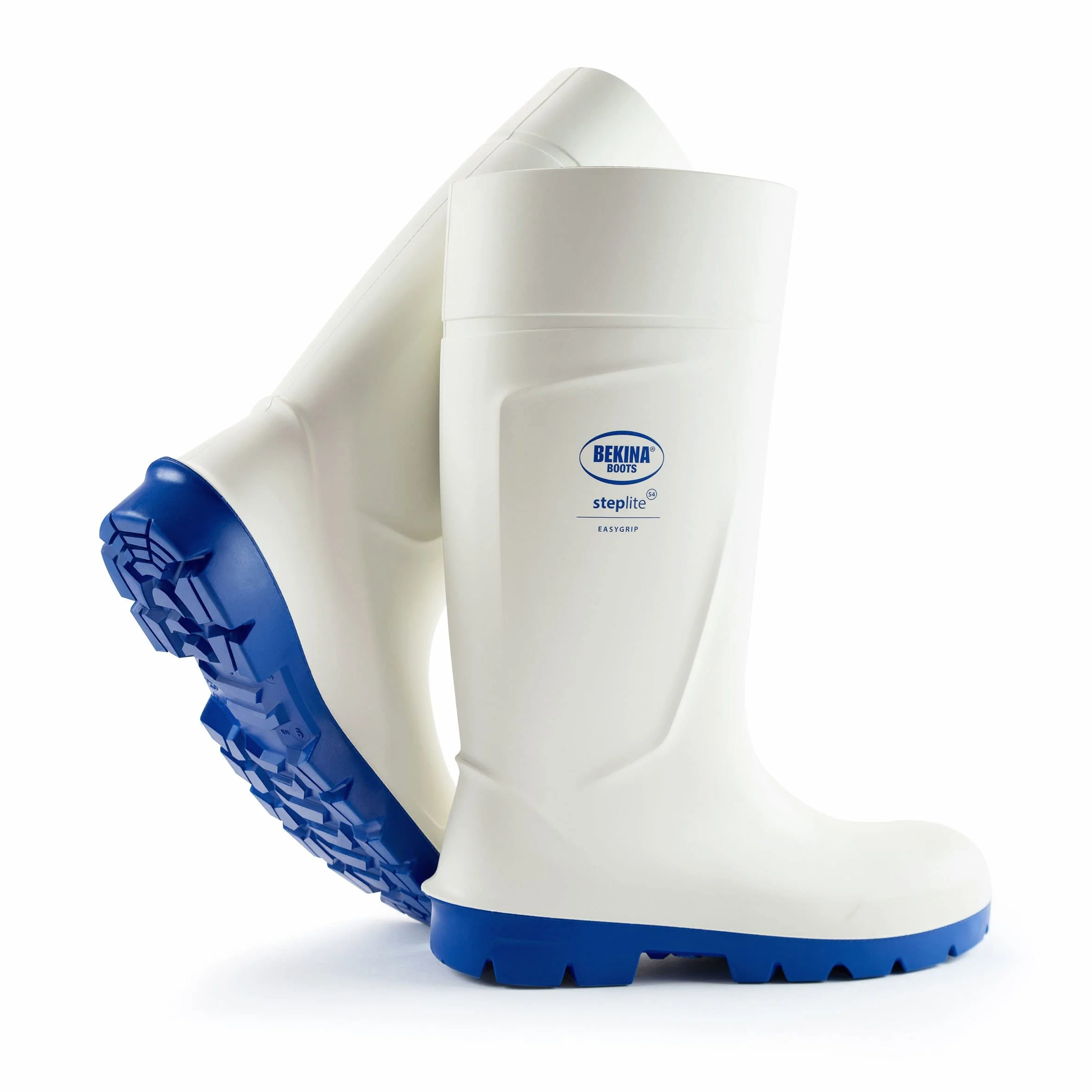 Bekina Bottes de sécurité avec Embout de sécurité pour l'industrie Alimentaire, Facile à désinfecter, y Compris la Semelle intérieure pour Les Pieds Chauds et secs, Confort, Blanc, EU 45