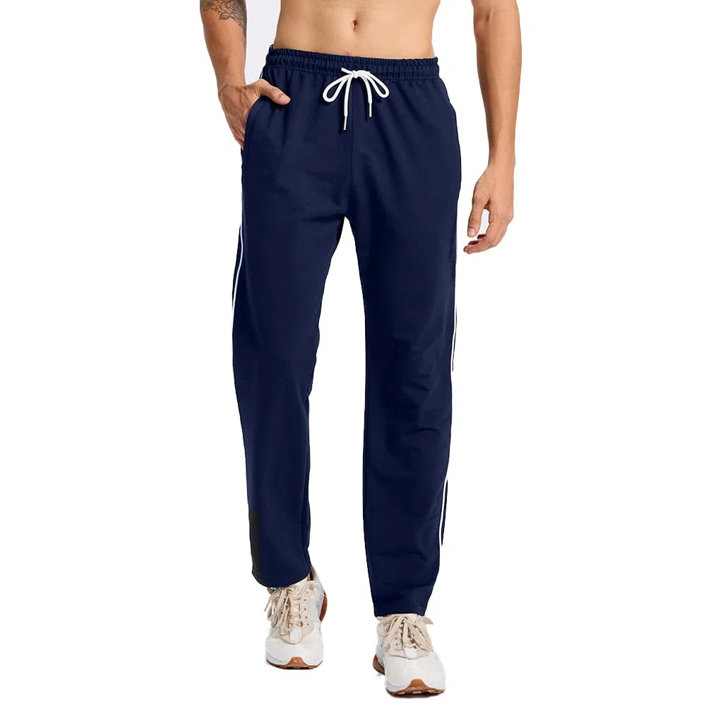 Jogging Homme Survetement Pantalons de Sport Coton Respirant Training Sportswear avec Poches Zippées