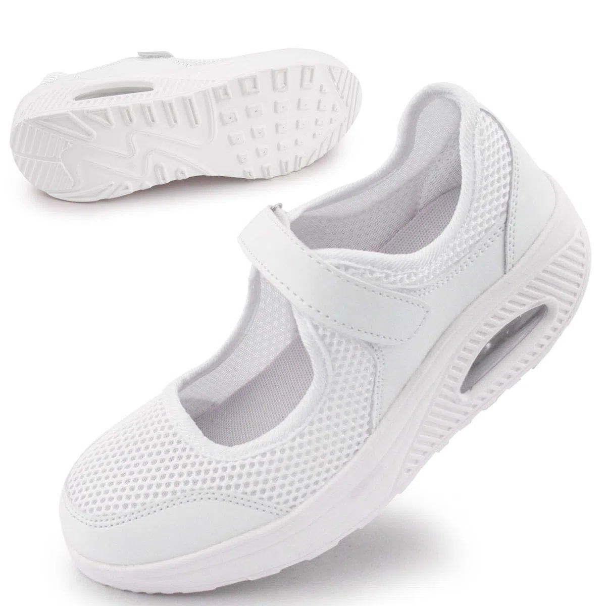 Git-up Femmes Confortable Travail Infirmière Chaussures Antidérapantes Réglable Respirant Walking Buffer Fitness Casual Nursing Orthèse Baskets Légères