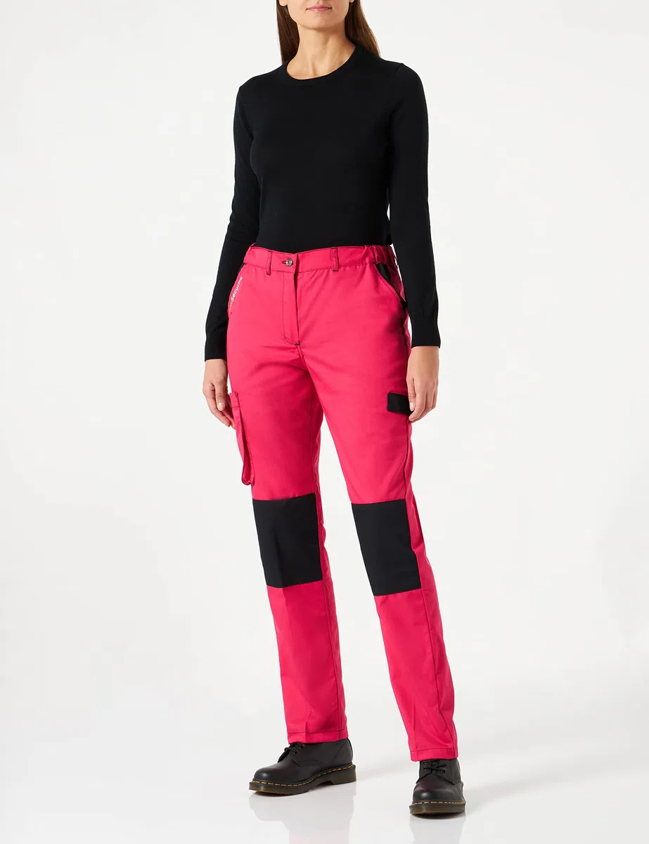 Mixte Femme PEP'S PANTALON DE TRAVAIL ROSE/NOIR S, Rose Noir, Taille S - 36/38 EU