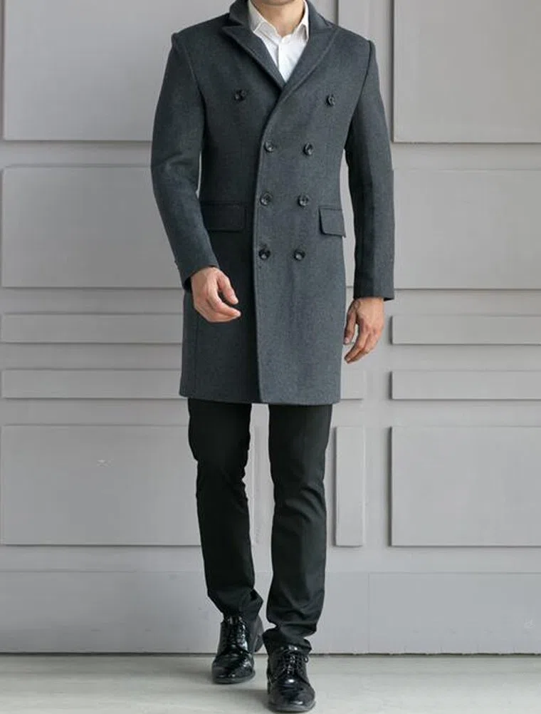 Vogstyle Homme Manteau Parka Laine Slim Classique Trench Mi-Longue Décontractée Duffle-Coats