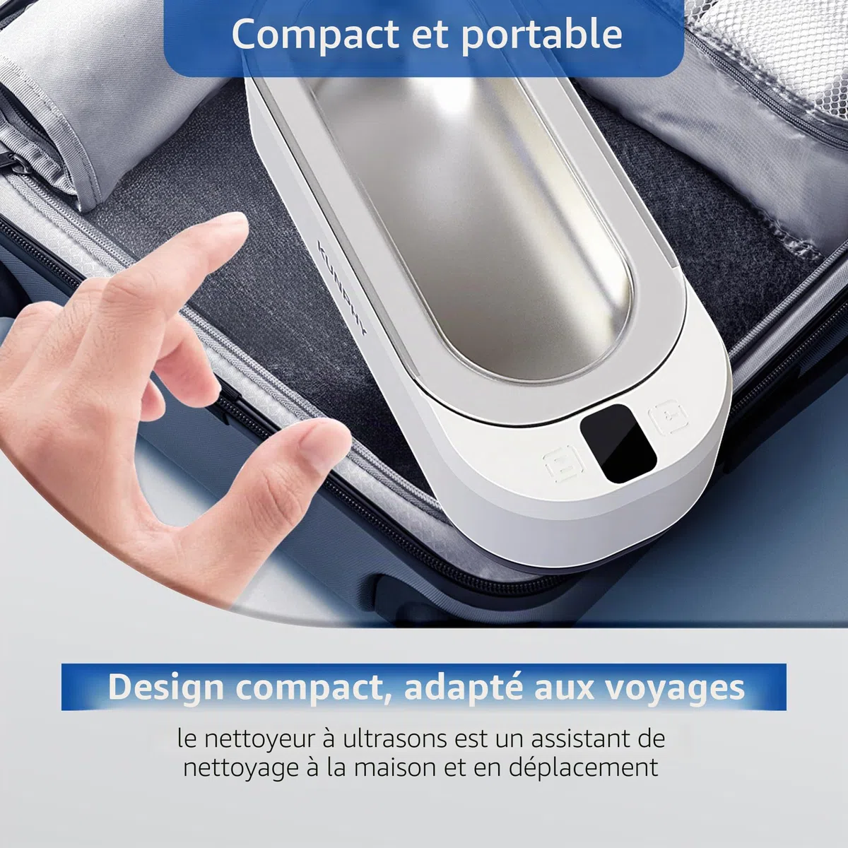 Kunphy Nettoyeur ultrasons, 48000 Hz Nettoyeur à Ultrasons 350 ML avec minuterie numérique, Ultrasonic Cleaner pour lunettes, bijoux, attelles dentaires, pièces de monnaie