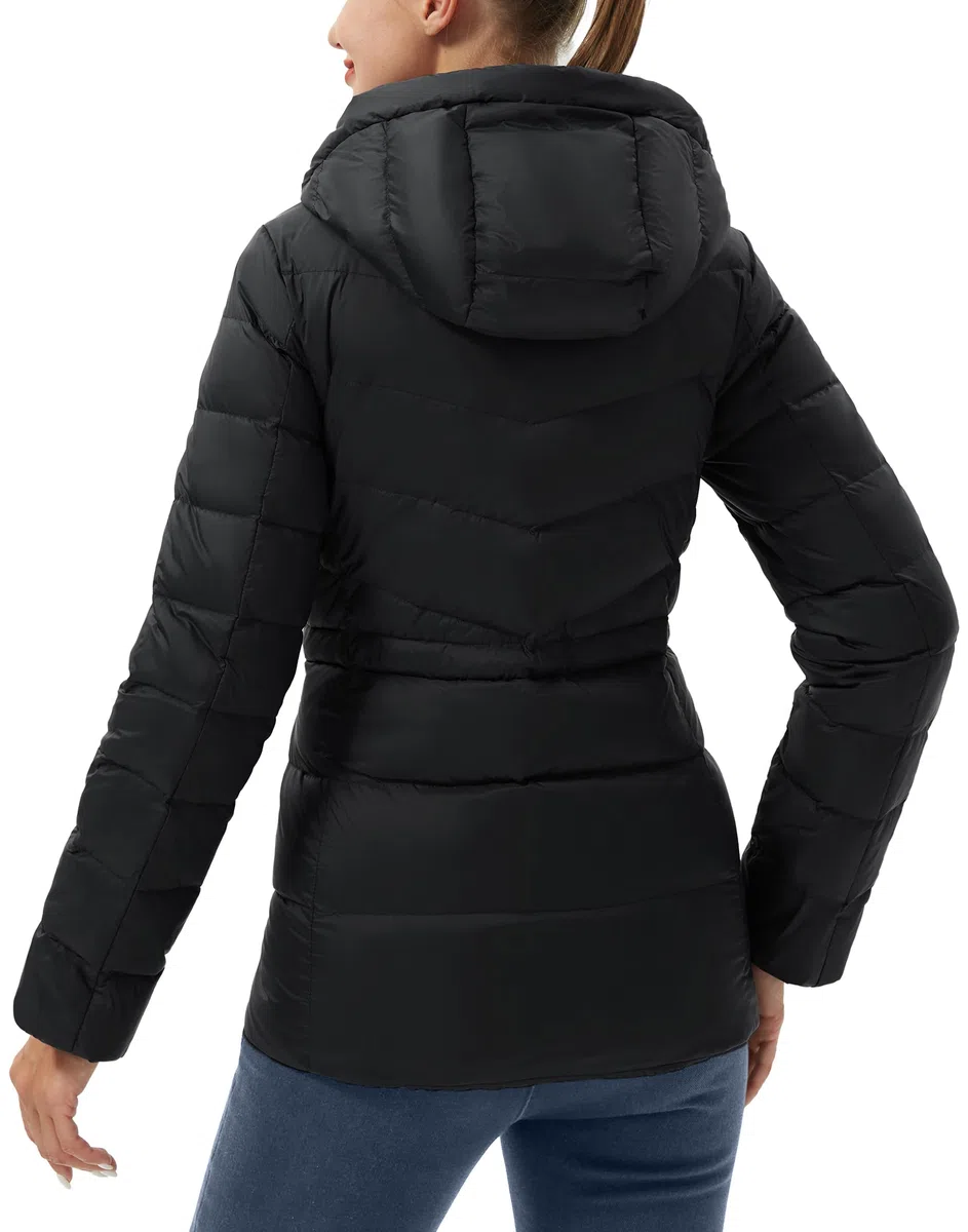 Pioneer Camp Doudoune chaude pour femme - Veste d'hiver chaude et légère - Veste matelassée - Veste à capuche d'hiver avec capuche