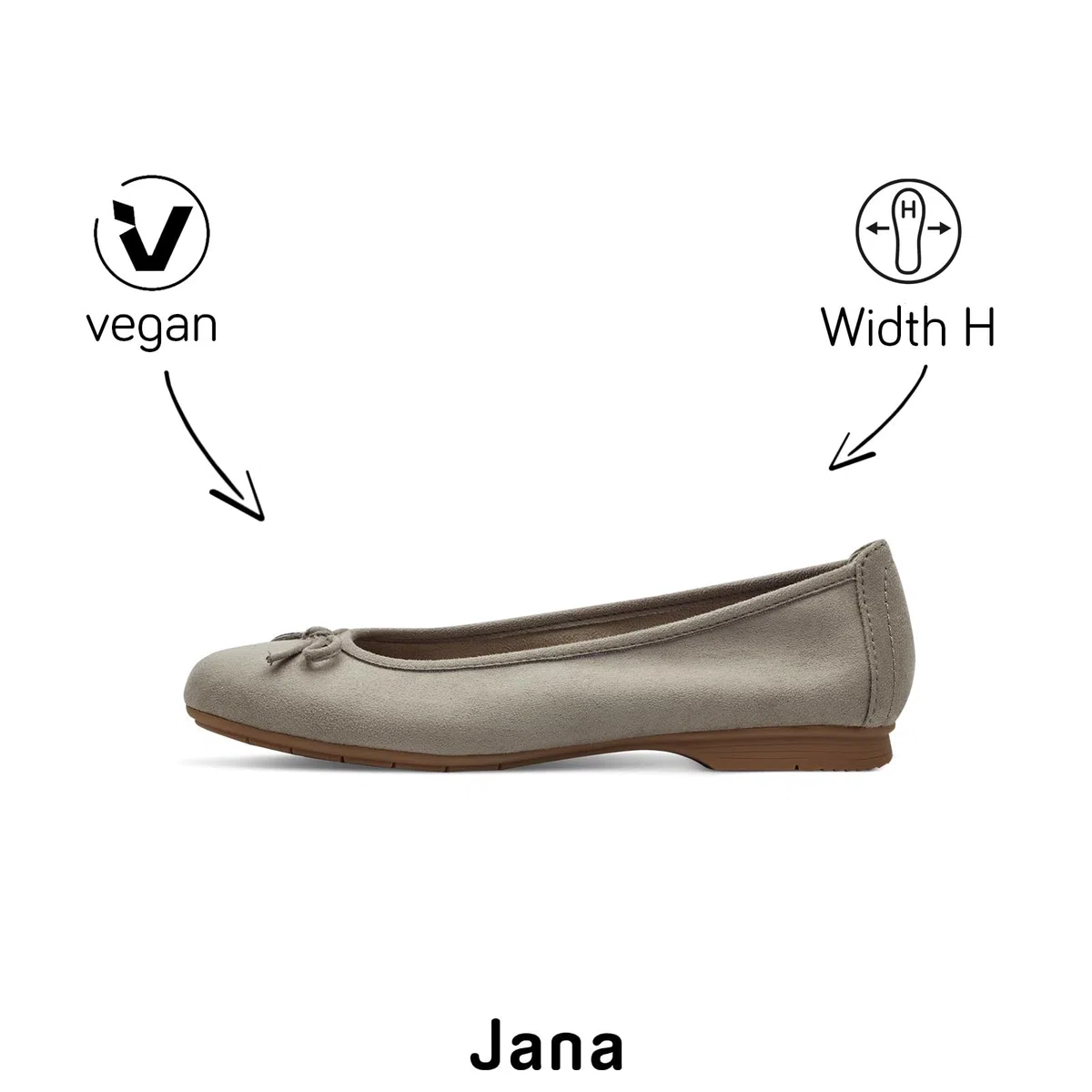 Jana Ballerines Femme avec Noeud Vegan