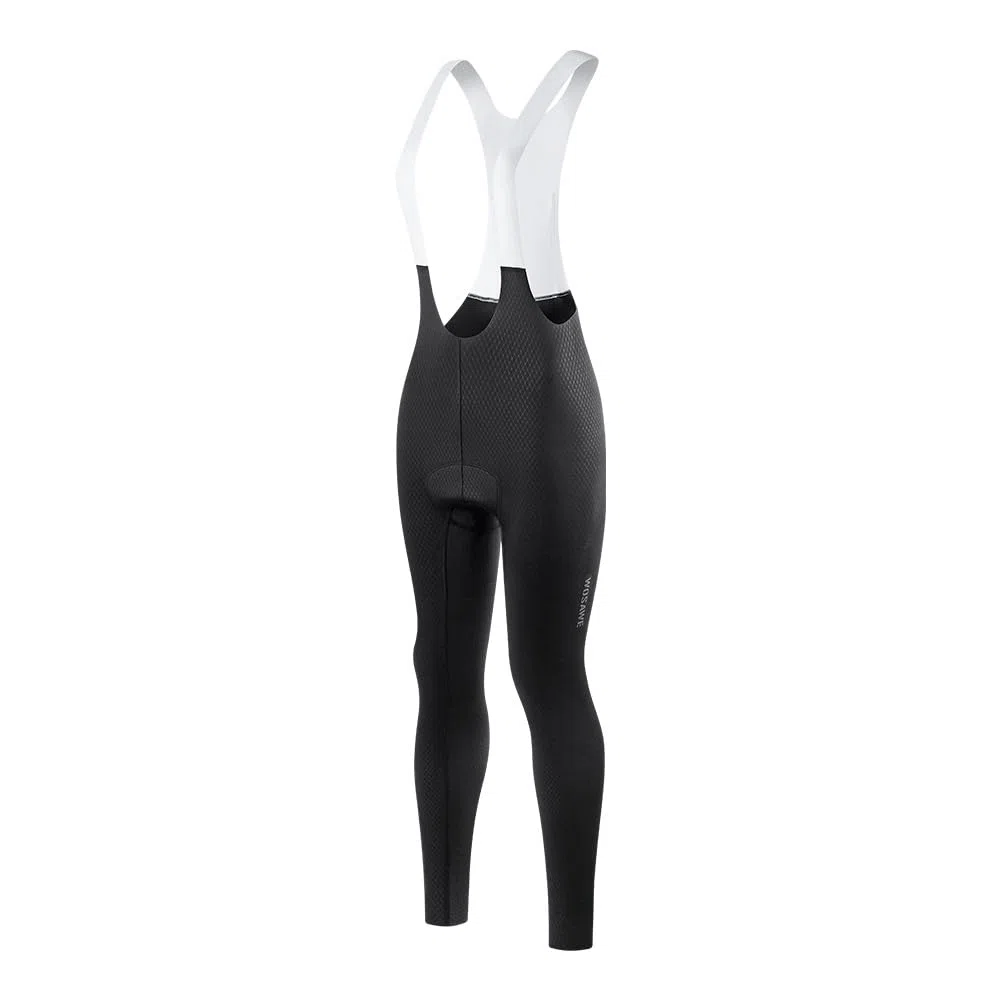 Cuissard Long Femme Cyclisme avec Bretelles, Séchage Rapide, Combinaison VTT Rembourrée, Cuissard Vélo Route Respirant,Black-L