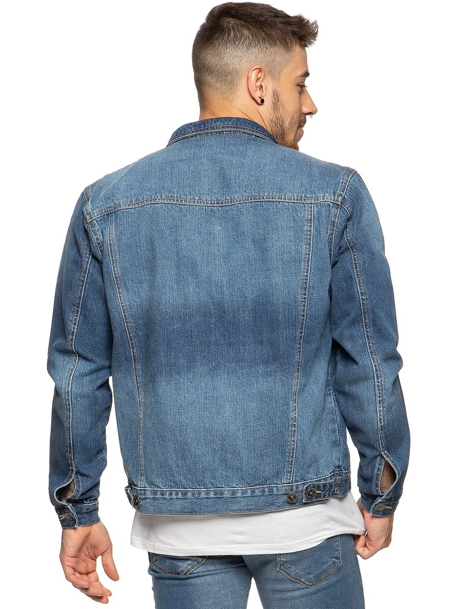 Enzo Veste en jean pour homme style western classique style camionneur vintage