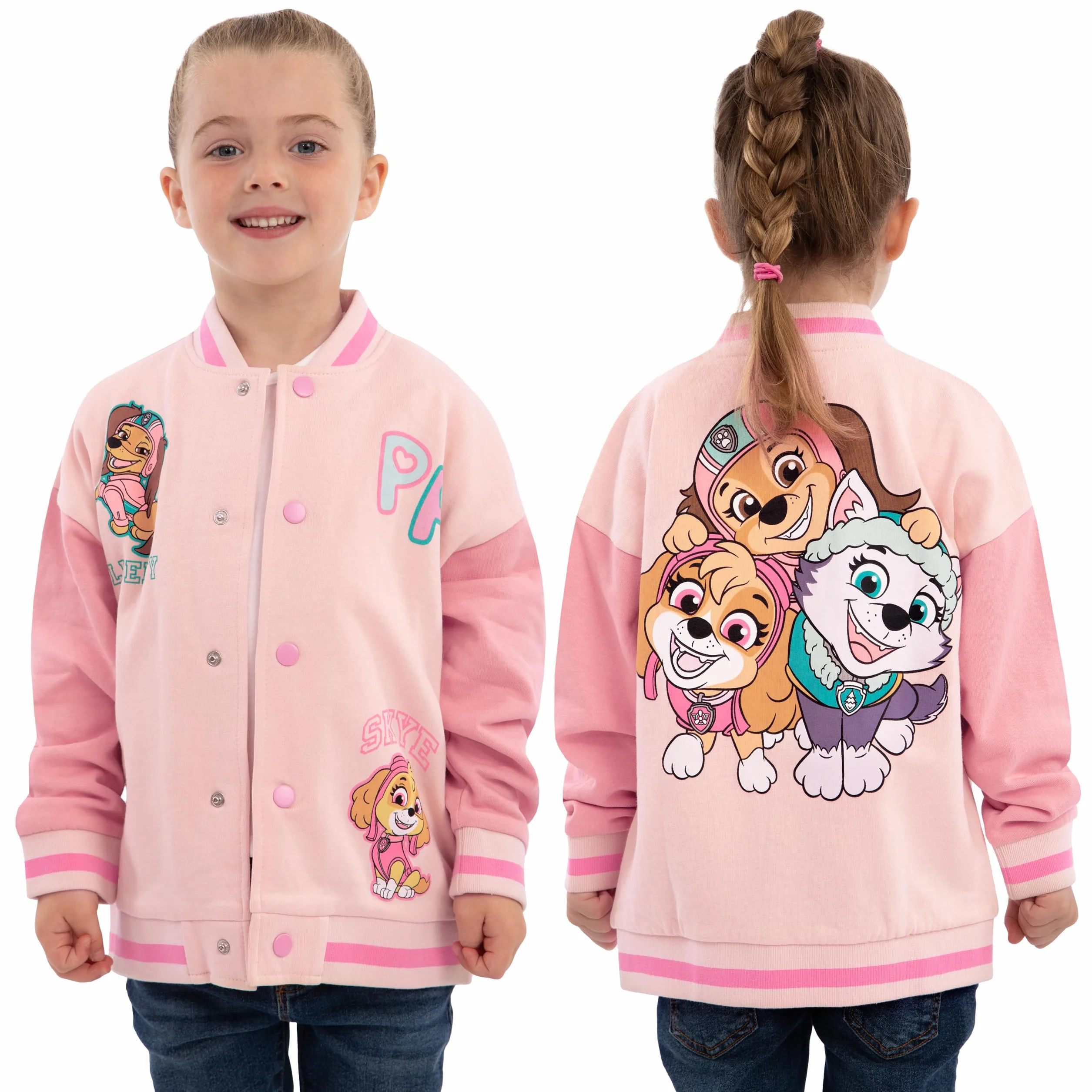 Blouson aviateur Pat'Patrouille, Veste Universitaire Everest Et Skye Pour Filles, Veste En Coton Filles