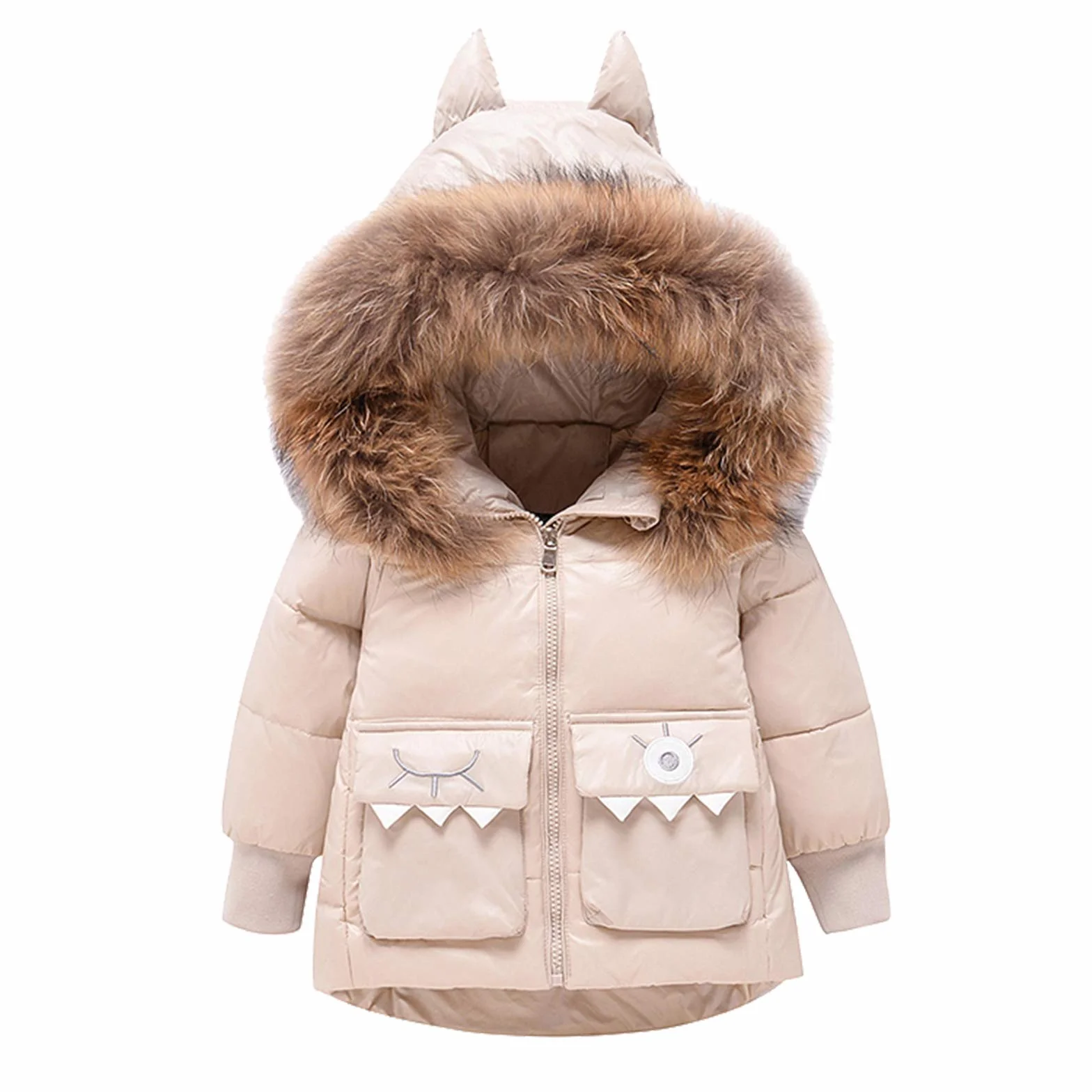 amropi Combinaison de Ski Bébé Filles Veste de Duvet à Capuche et Pantalons de Neige 2 Pièces Hiver Ensemble de Ski pour 1-5 Ans