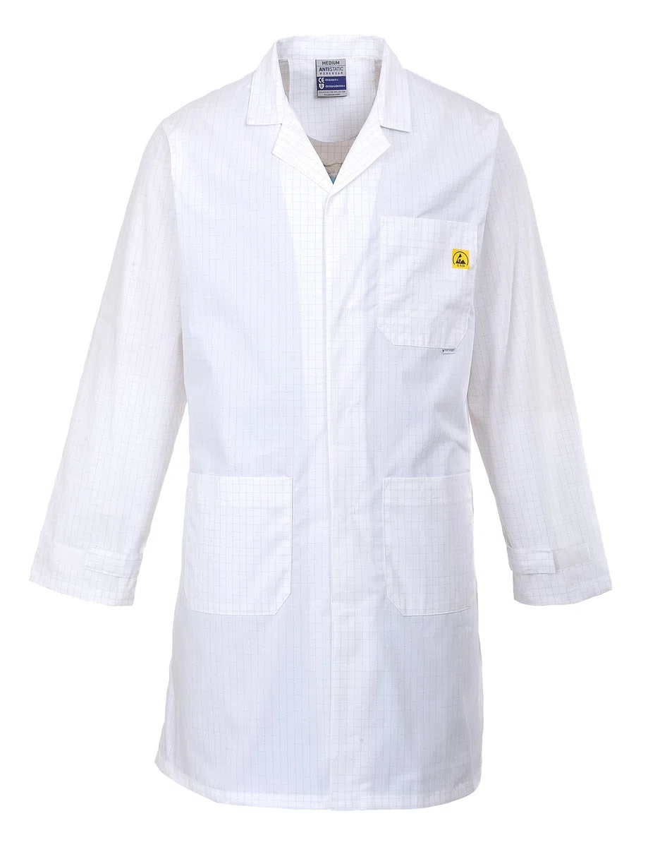 Portwest Blouse Antistatique ESD, Couleur: Blanc, Taille: L, AS10WHRL