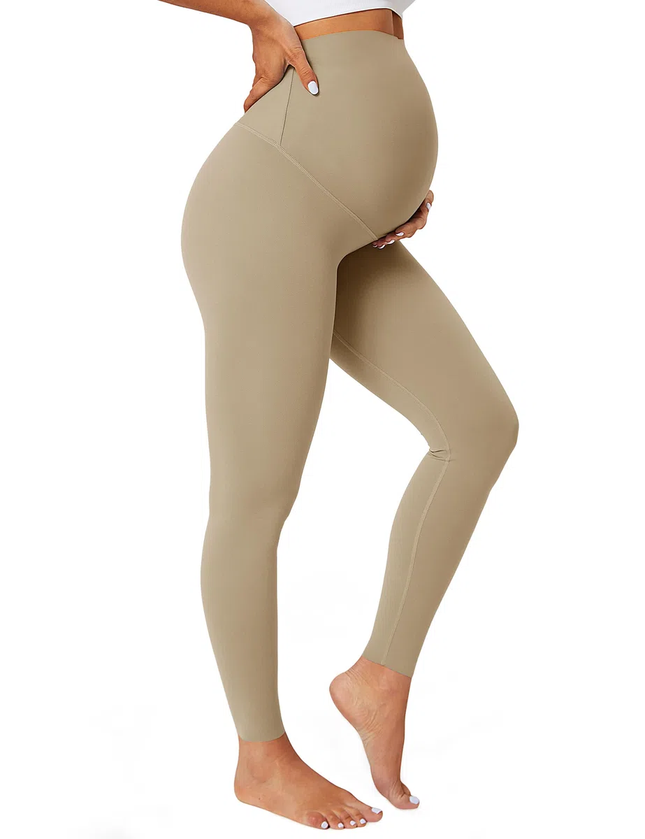 BAYDI Nudi Legging de grossesse pour femme avec poches, opaque, long, taille haute, doux et élastique