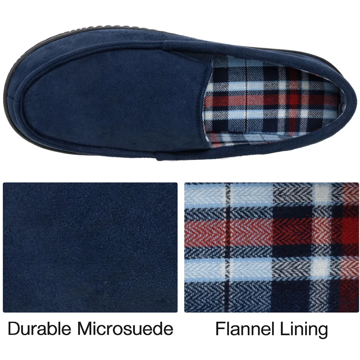 RockDove Chausson Mocassin Doublé en Flanelle pour Hommes