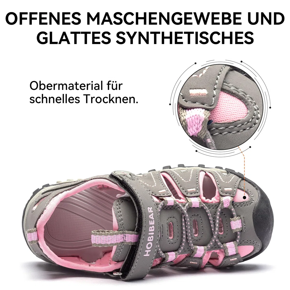 HOBIBEAR Sandales Randonnée Enfants Garçons/Filles - Chaussures Sport Été Respirantes Antidérapantes à Bout Fermé (Trekking Outdoor)