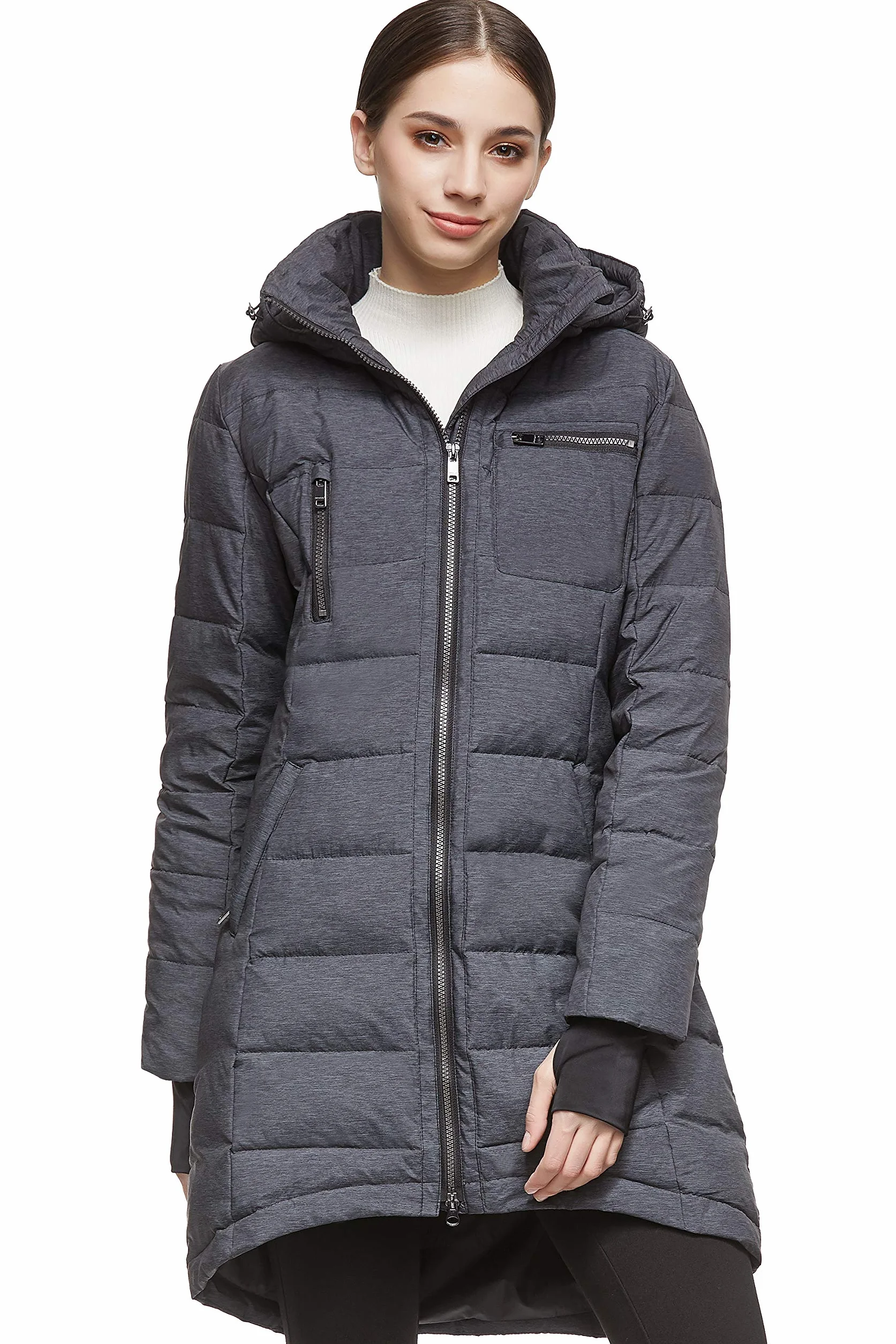 Orolay Doudoune d'hiver matelassée pour femme - Manteau chaud à capuche - Coupe ajustée