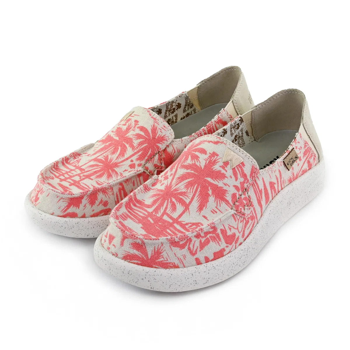 Kickback Rizzo Femmes Mocassins - MOC Toe pour Dames - Chaussures légères en Lin ou en Toile à Enfiler - Semelle orthopédique pour Le Confort - Chaussures d'été décontractées