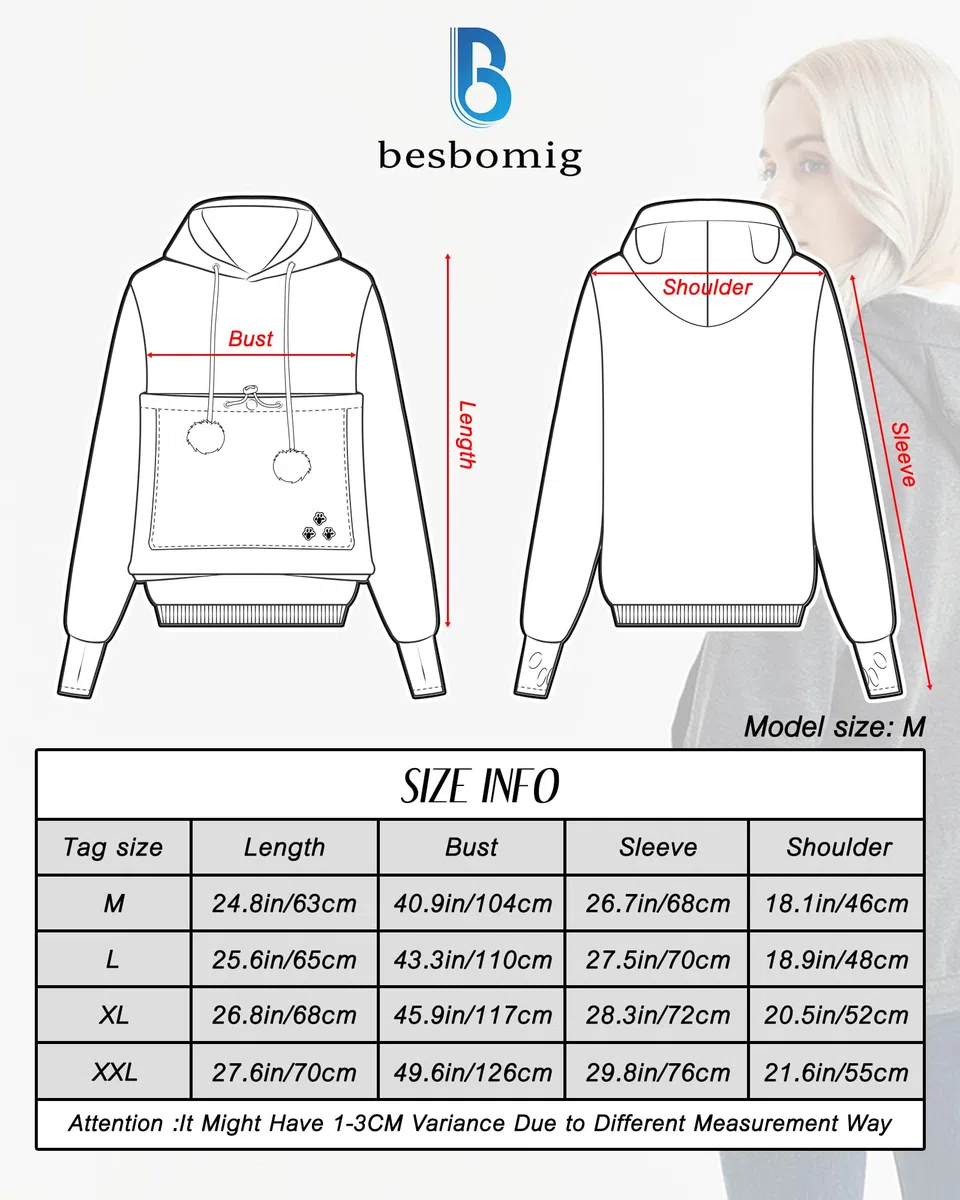 Femme Sweat à Capuche avec Poche pour Chat - Super Confortable Casual Sweatshirt Hoodie Manches Longues Lâche Pull à Capuche pour Automne Hiver Tops