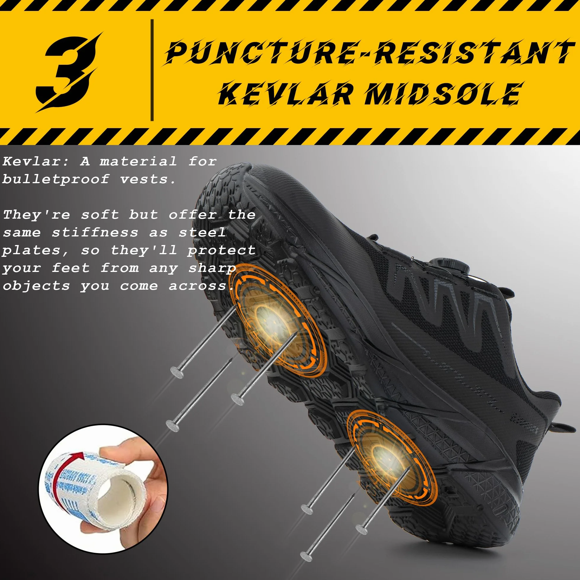 Chaussures de Sécurité Hommes Femmes Chaussures de Travail Embout Acier Basket Securite Légère Industrie Antidérapante Chantiers S3 Confortable Noir 45