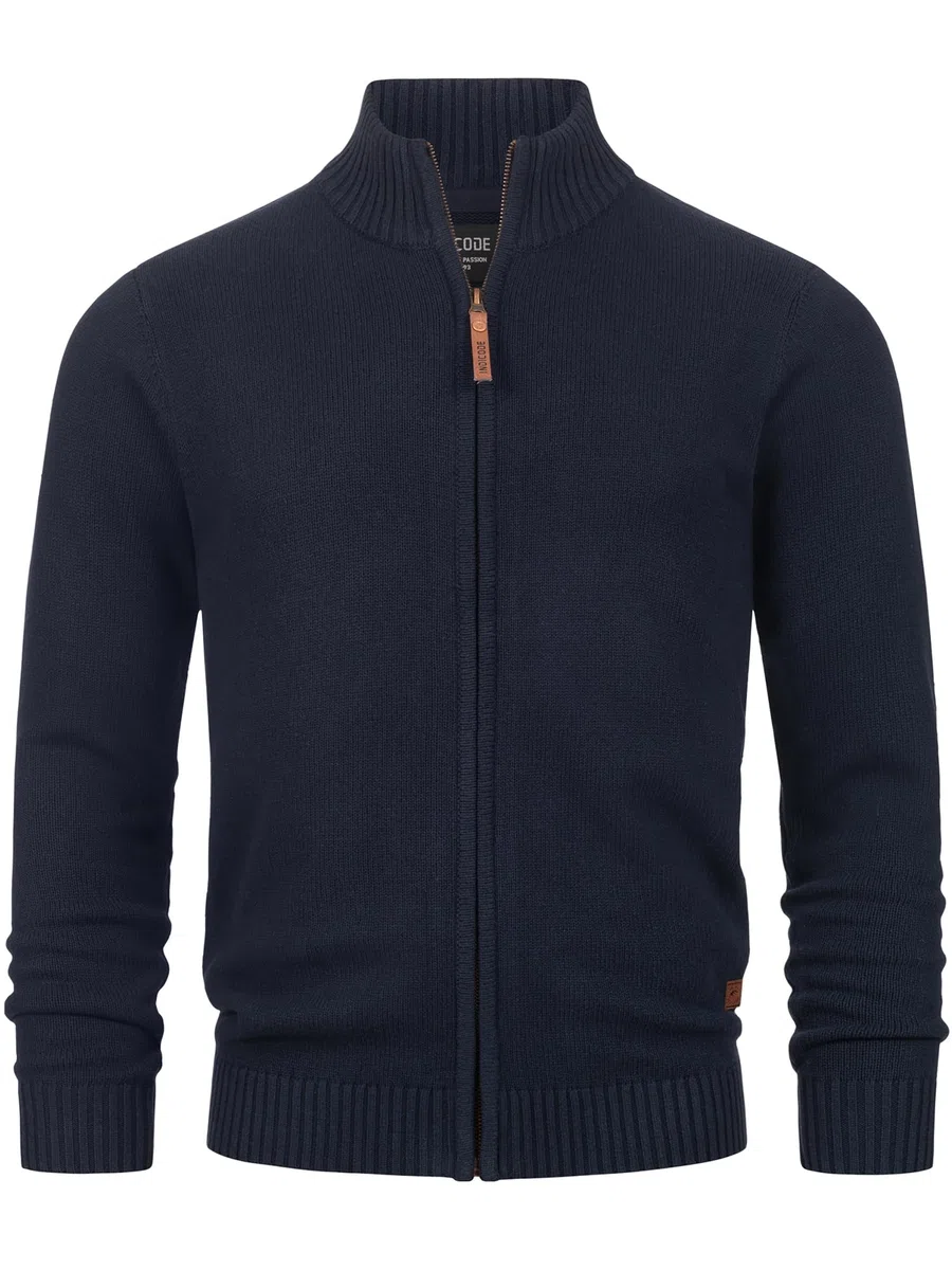 Indicode Hommes INLut Cardigan | Gilet à col Montant
