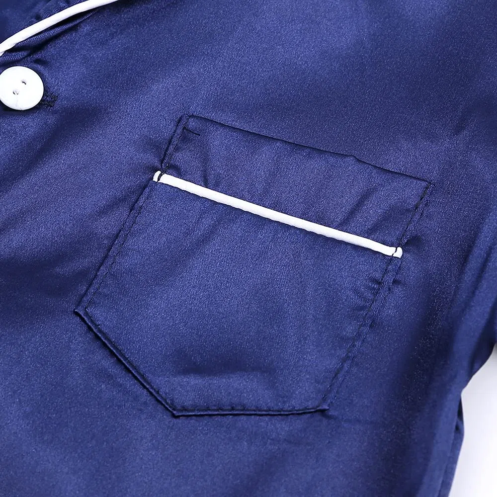Verve Jelly Ensemble pyjama en satin à manches longues et boutonné pour bébé fille et garçon