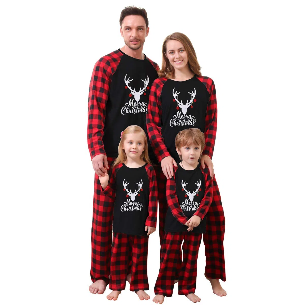 ZOEREA Ensemble Pyjama Famille de Noël Vêtement de Nuit Barboteuse Pyjamas à Deux Pièces Set T-Shirt à Manches Longues et Pantalon pour Mère Père Enfant Bébé