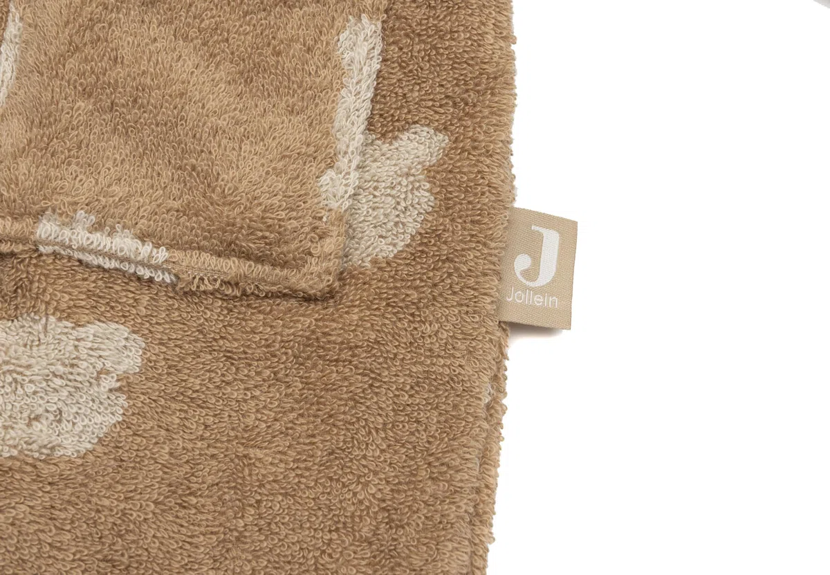 Jollein Peignoir enfant 1-2 ans - Jacquard, Teddy Bear - 100% coton - éponge - certifié OEKO-TEX - avec capuche - peignoir pour filles et garçons