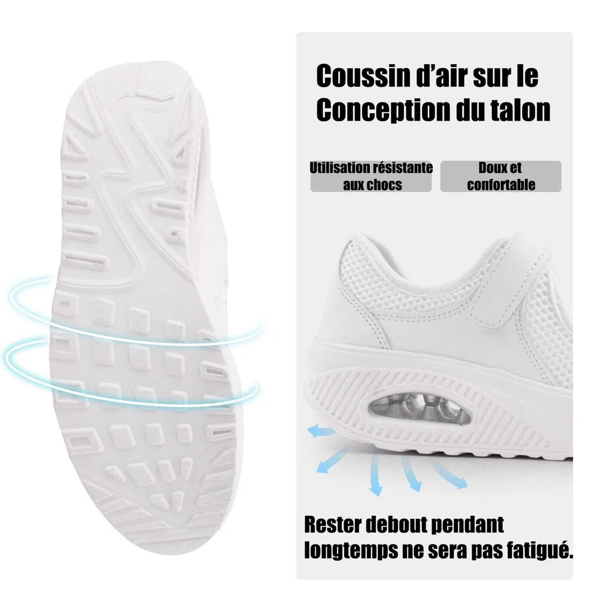 Git-up Femmes Confortable Travail Infirmière Chaussures Antidérapantes Réglable Respirant Walking Buffer Fitness Casual Nursing Orthèse Baskets Légères