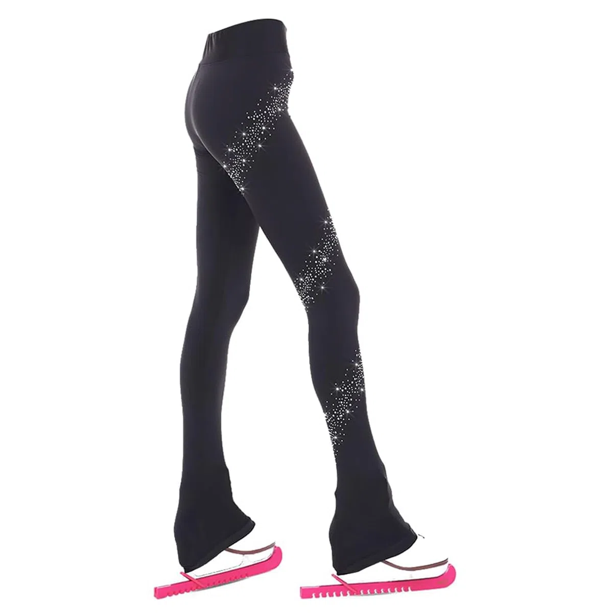 Pantalons Longs D'entraînement De Patinage Artistique pour Femmes et Filles, Collants Chauds De Qualité Supérieure, Pantalons À Strass, Leggings De Patinage pour Enfants,Noir,10 Years