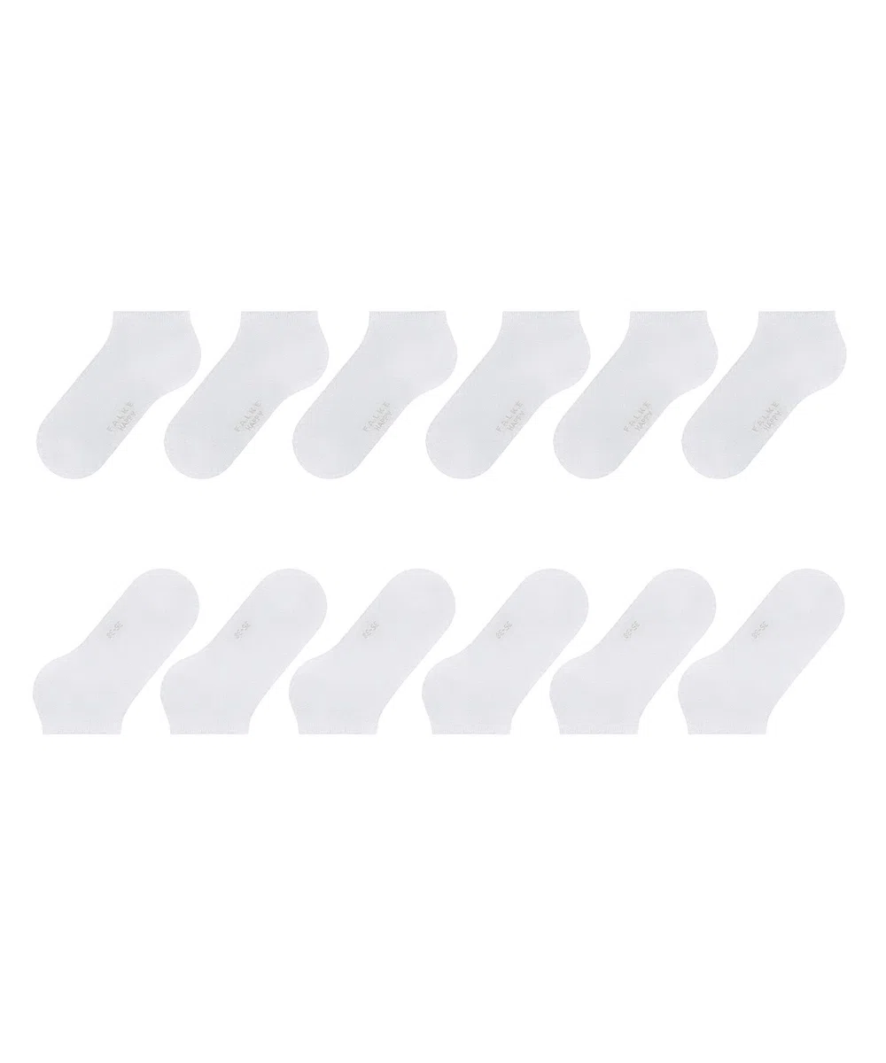 FALKE femme Happy 6-Pack socquettes respirantes coton chaussettes basses renforcées douces sur la peau couture plate aux orteils unies pour tous usages multipack lot de 6 paires