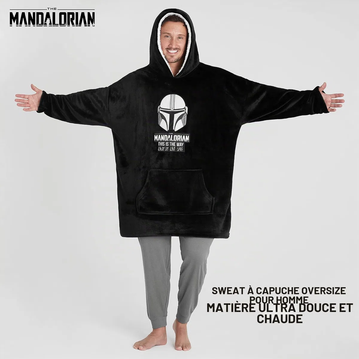 Get Trend The Mandalorian Pull Plaid Homme - Pull Oversize en Polaire Baby Yoda
