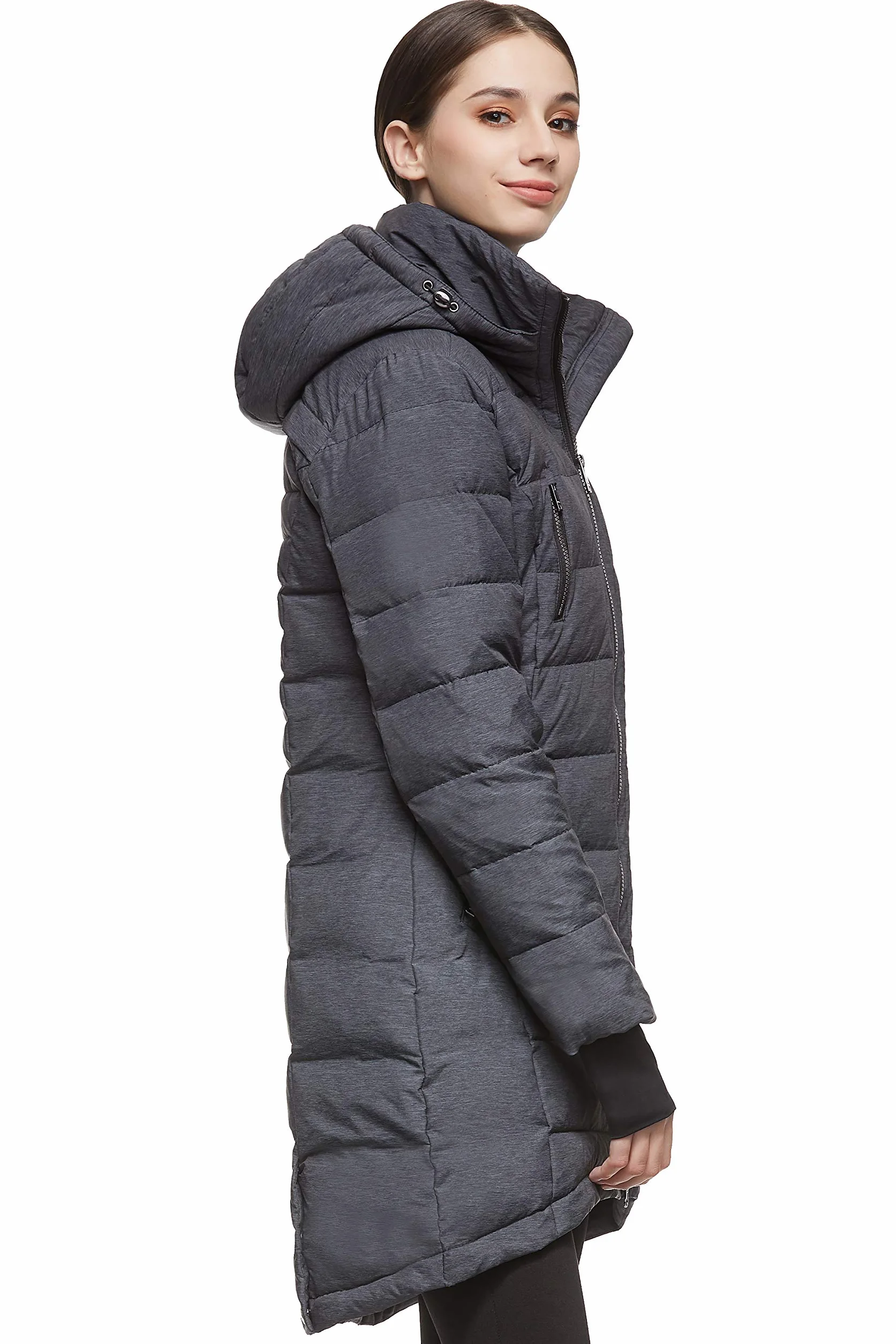 Orolay Doudoune d'hiver matelassée pour femme - Manteau chaud à capuche - Coupe ajustée