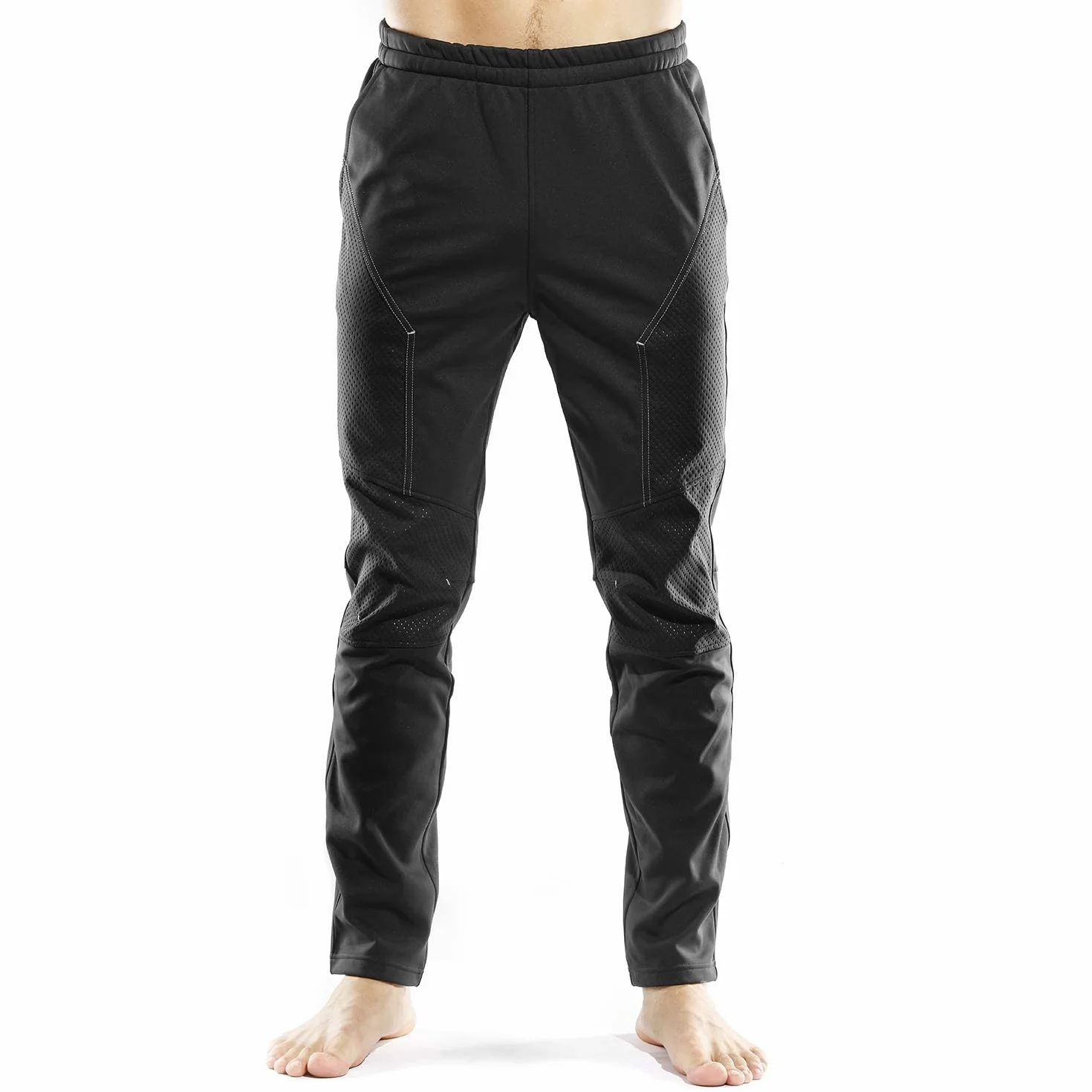 INBIKE Pantalon Cyclisme Homme Les Quatre Saisons Pantalon Moto Coupe-Vent Pantalon Sport Homme Imperméable pour Moto Cyclisme Vélo VTT Jogging Noir