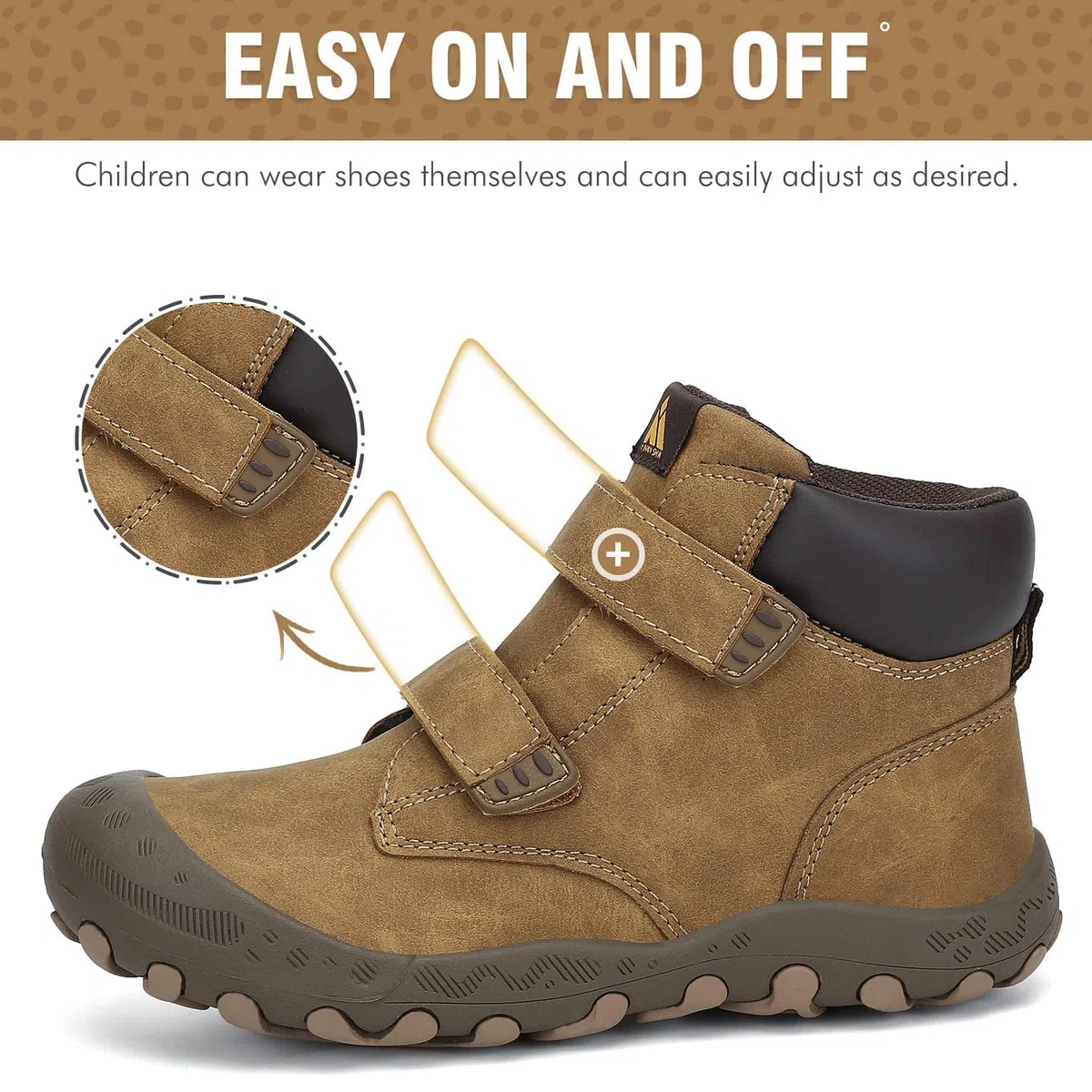 Mishansha Chaussures de Randonné Enfants Légères Bottes de Trekking Antidérapantes Respirant Chaussures de Marche pour Garçon et Fille, Brun Cacahuète, 35 EU