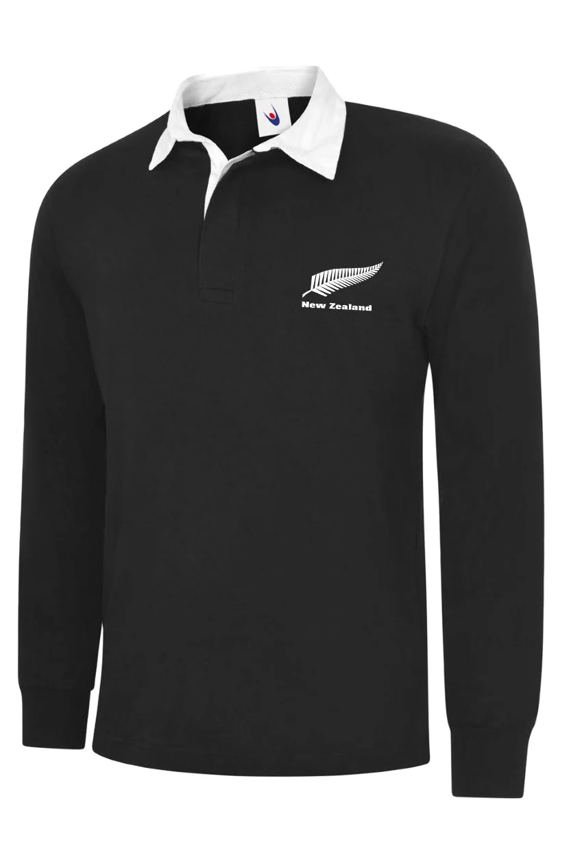 Uneeek Clothing Maillot de rugby à manches longues Nouvelle-Zélande (3XL (50-52)) Noir
