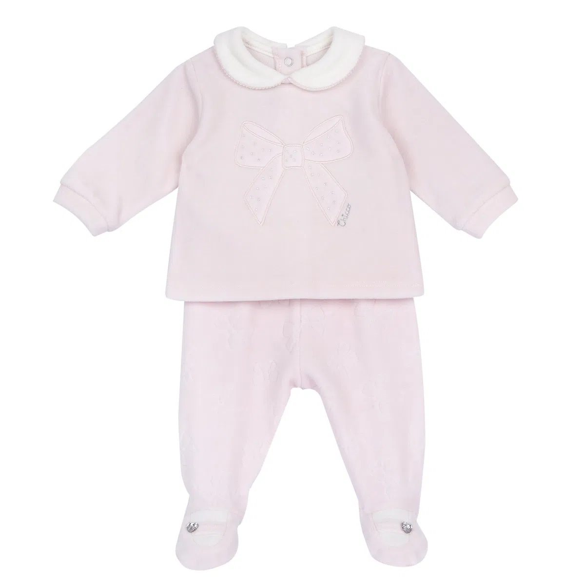 Chicco en Velours Doux Fw25 253 Ensemble avec Sweat Shirt et Leggings Bébé Fille