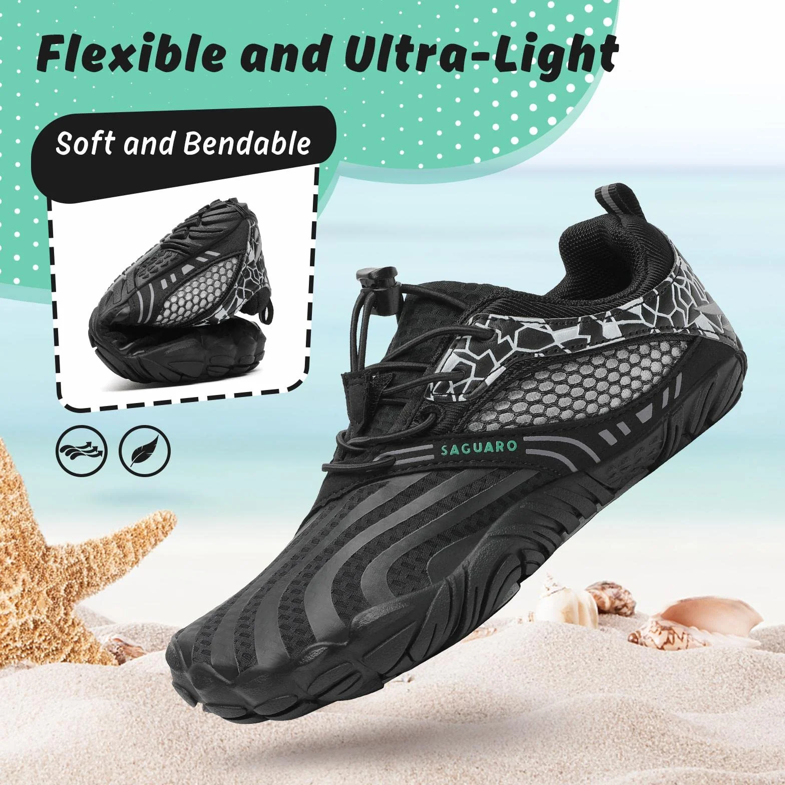 SAGUARO Enfants Chaussures Minimalistes Respirantes Garçons Filles Chaussures de Trail GR.24-36
