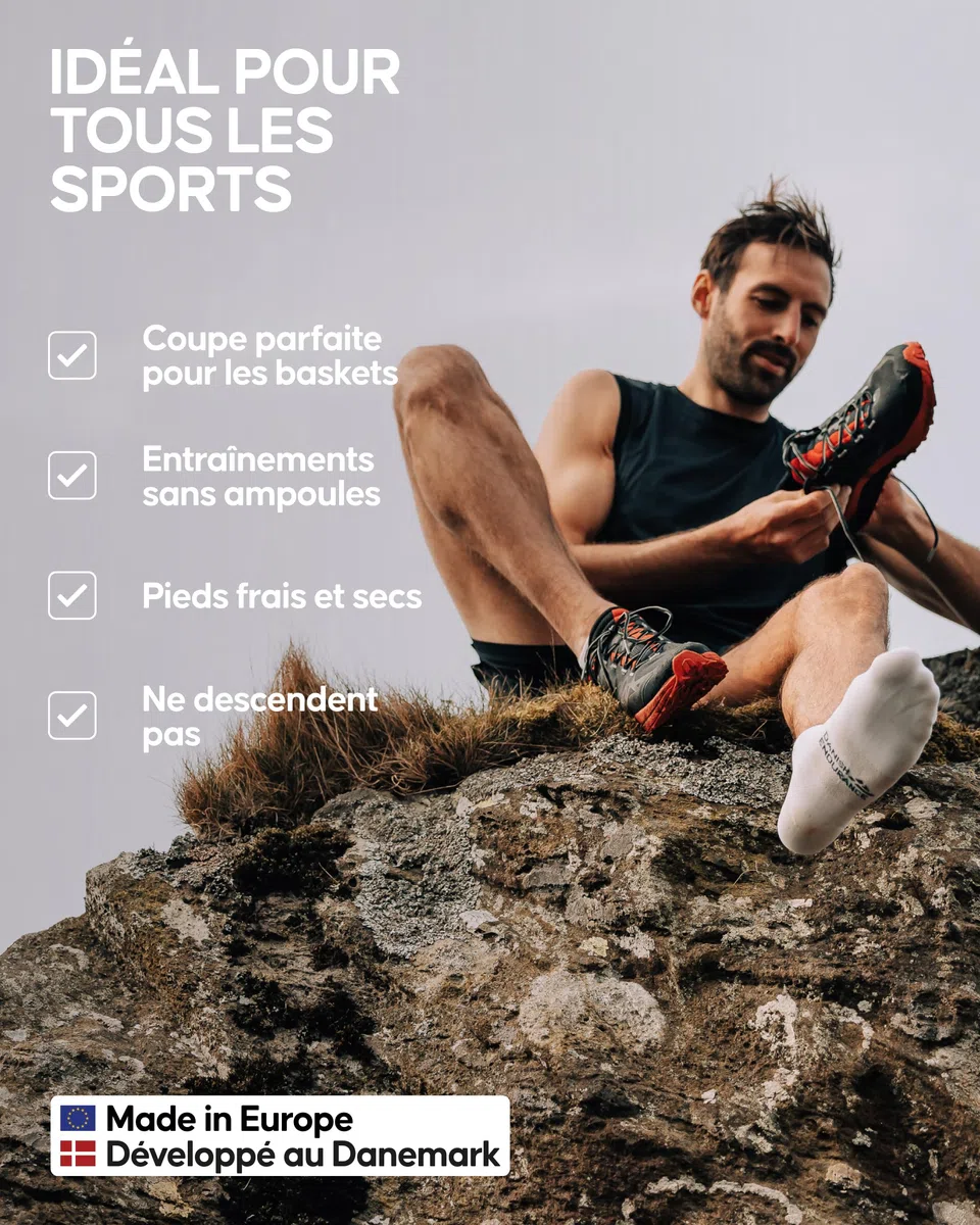 DANISH ENDURANCE Chaussettes de Course Respirantes pour Hommes et Femmes, Anti-blessures, Coupe Basses, Unisexes, Lot de 3